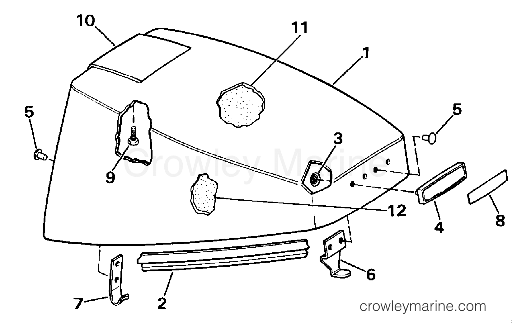 1990 Johnson Outboards 9.9 - TJ10ELESC - ENGINE COVER - JOHNSON section