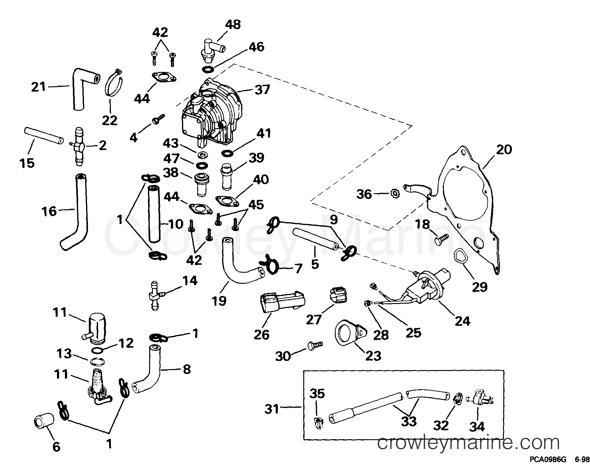 1999 Outboard 200 - J200WPXEES - FUEL PUMP