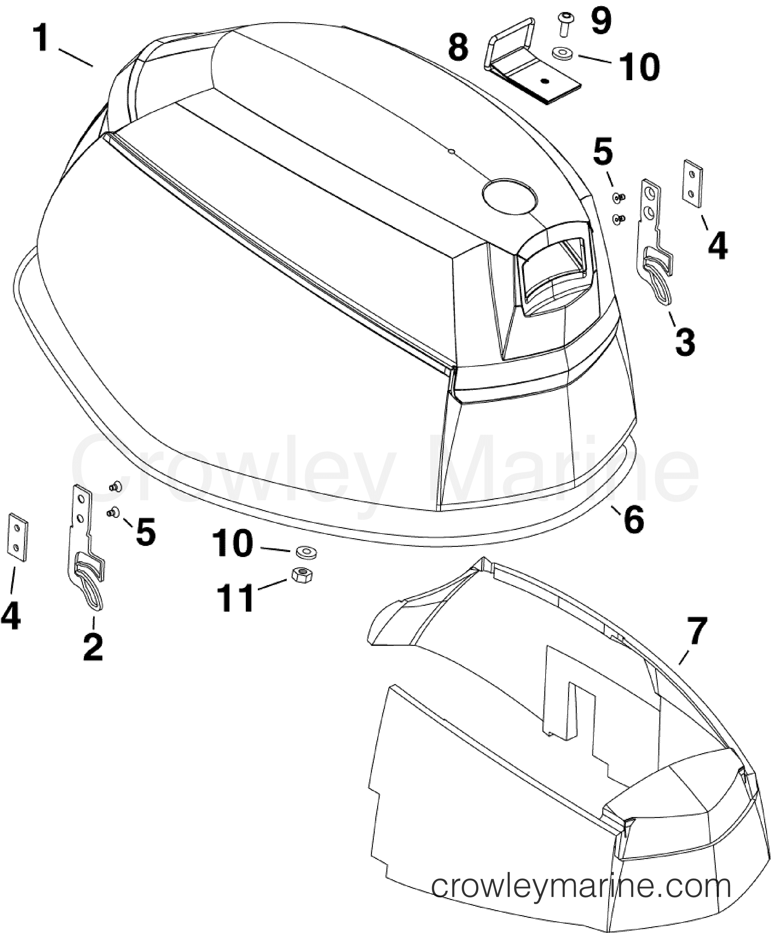2008 Outboard 55 - E55MRLSCC - ENGINE COVER