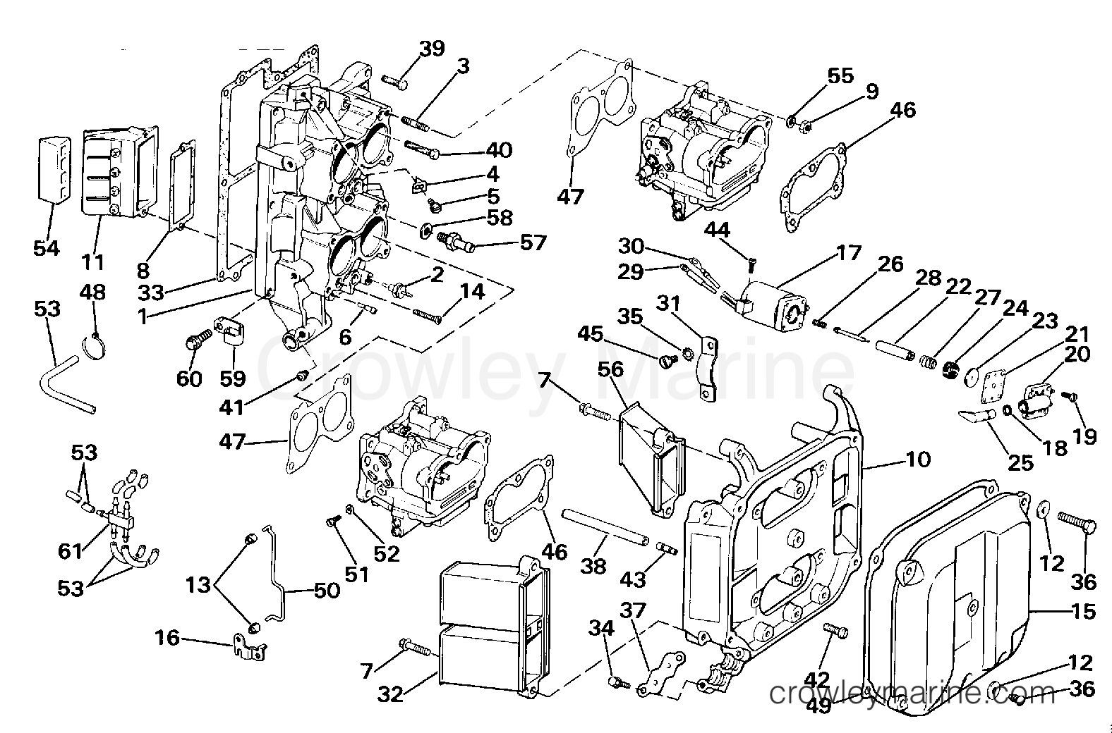 1984 Outboard 90 - J90MLCRD - INTAKE MANIFOLD