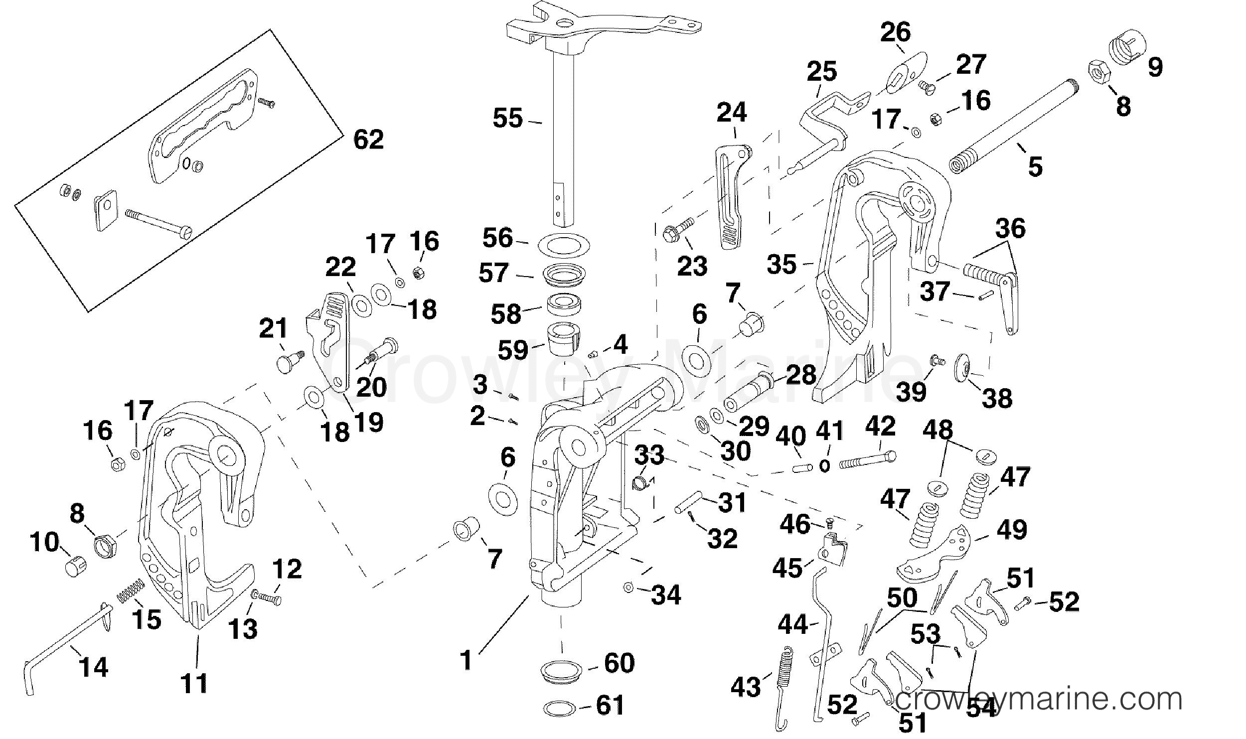 AA Outboard 40 - E40DRLAAA - SWIVEL BRACKET (DR)