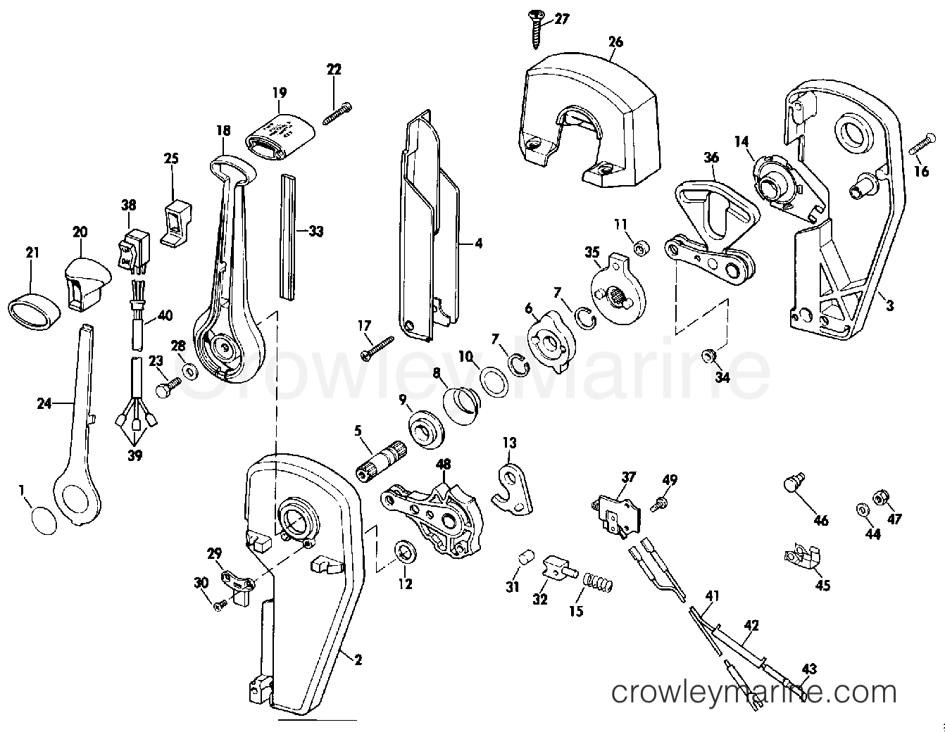 1984 Rigging Accessories - Remote Controls - REMOTE CONTROL ASSEMBLY - BINNACLE MOUNT