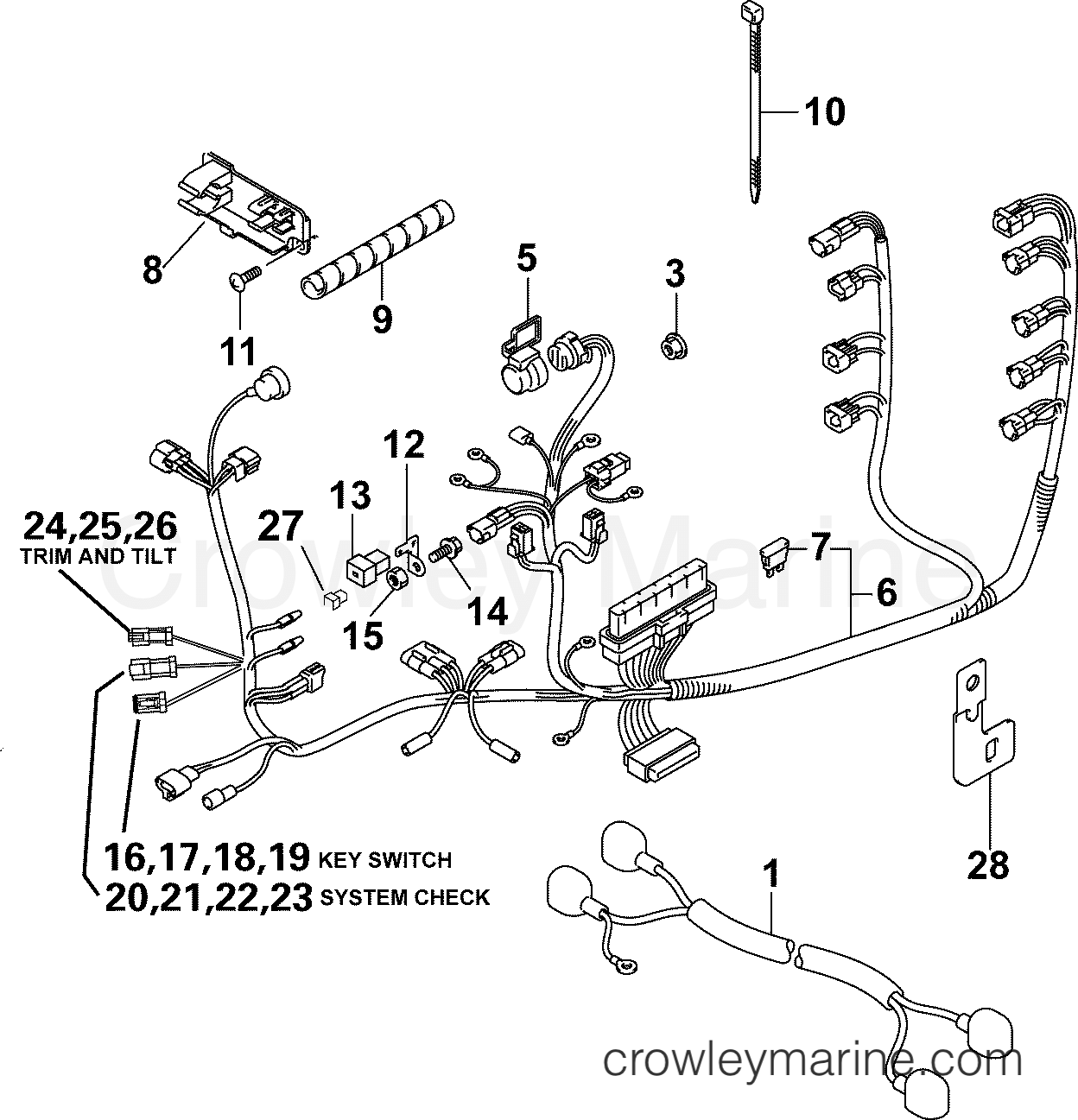2004 Outboard 140 - J140CX4SRC - ELECTRICAL HARNESS