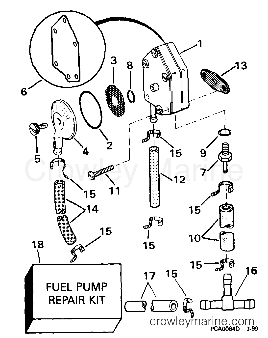 1999 Outboard 25 - J25REEN - FUEL PUMP