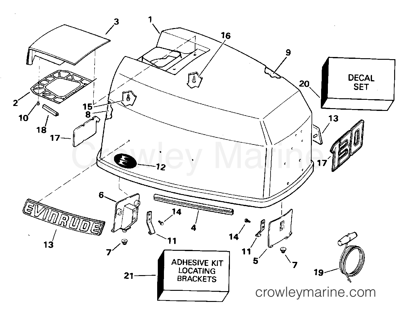 1995 Outboard 130 - J130TLEOA - ENGINE COVER - EVINRUDE