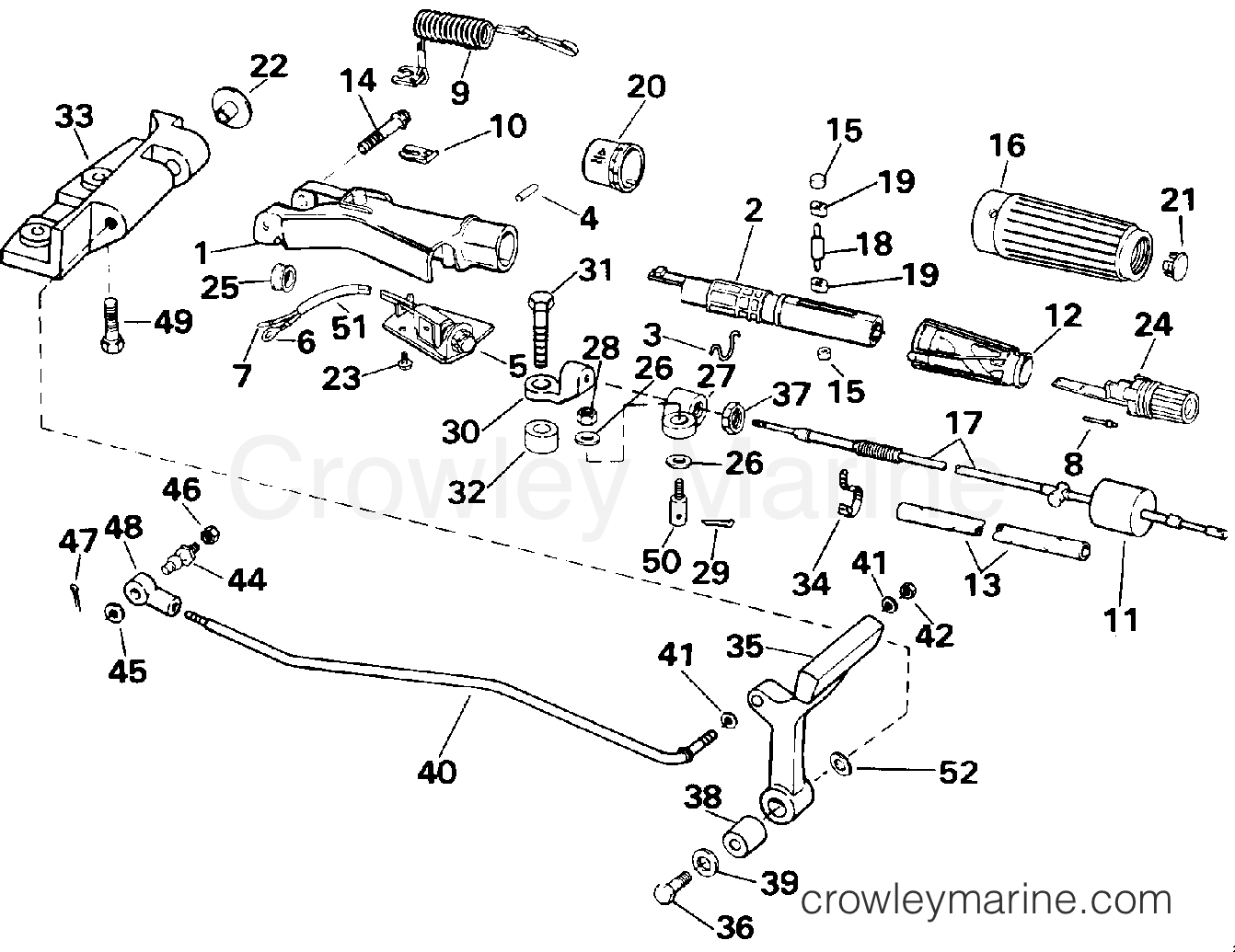 1992 Outboard 25 - J25RLEND - STEERING AND SHIFT HANDLE