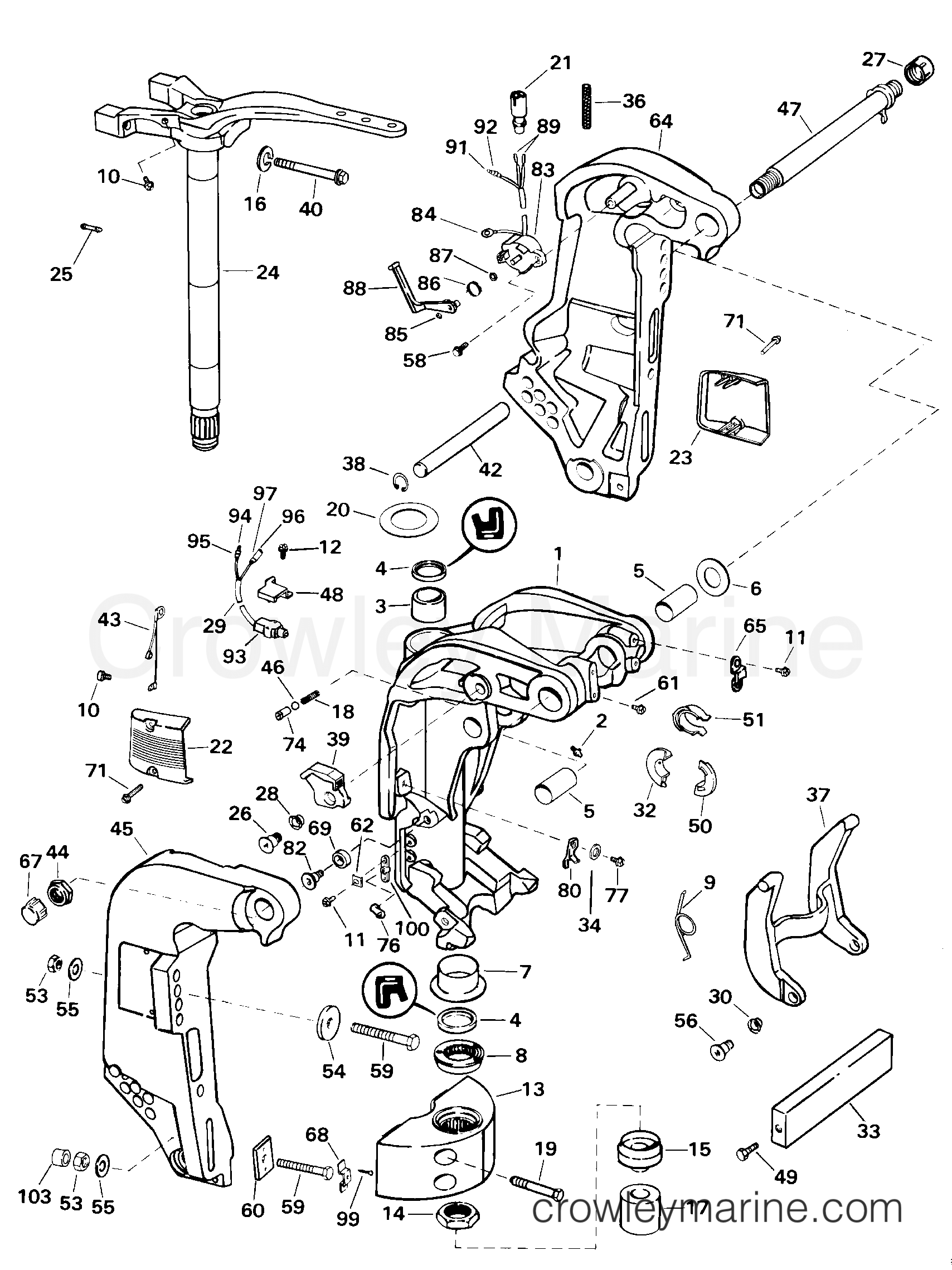2000 Outboard 200 - BJ200VCSSS - STERN & SWIVEL BRACKET