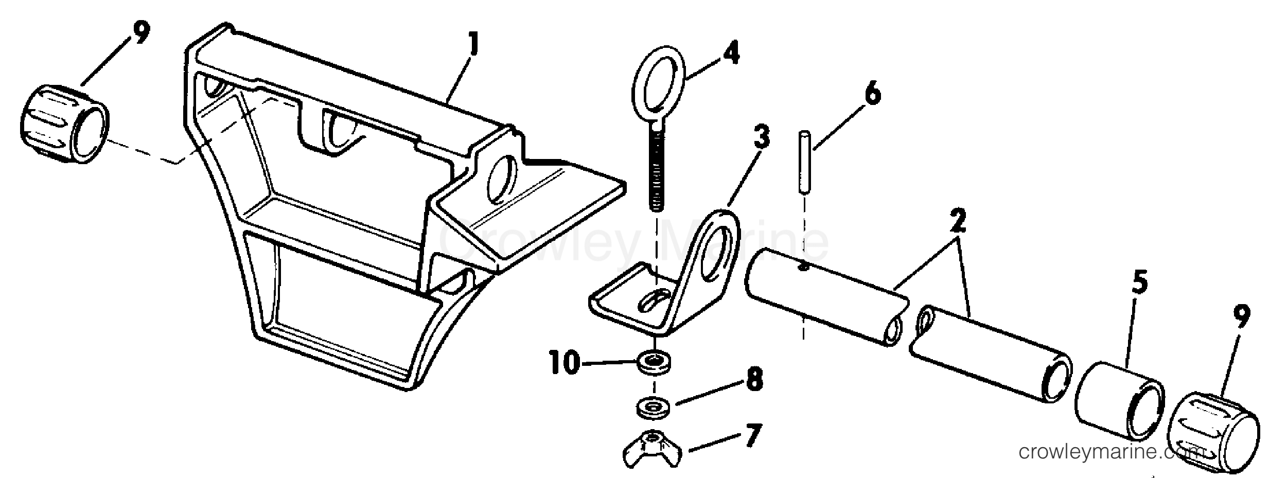 1987 Rigging Accessories - Miscellaneous - CANOE MOTOR BRACKET KIT