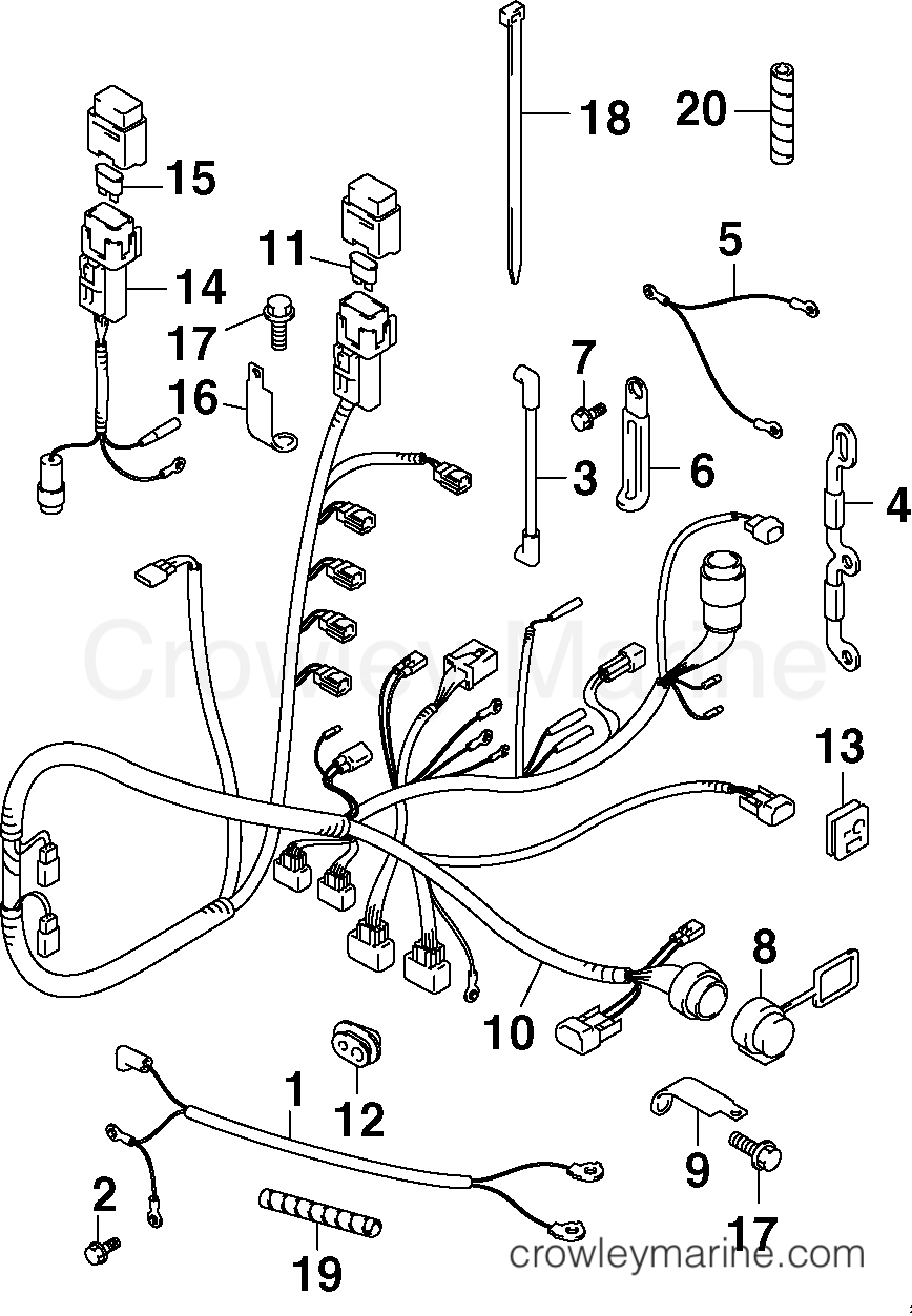 2002 Outboard 70 - J70PL4SNF - ELECTRICAL HARNESS
