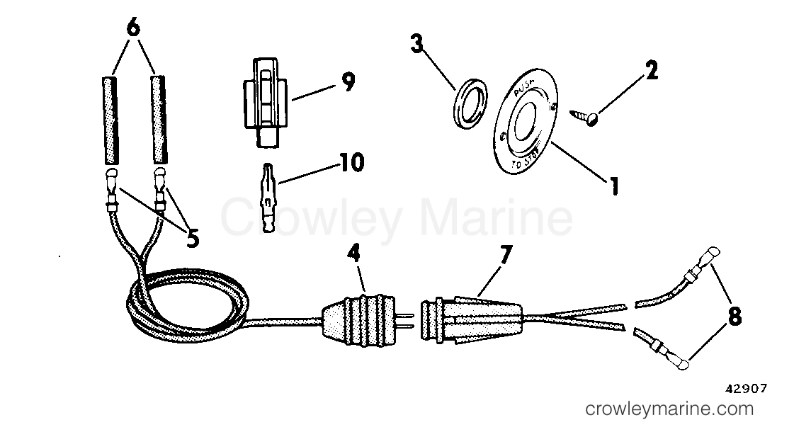1975 Rigging Accessories - Electrical System - STOP SWITCH EXTENSION KIT MANUAL START MODELS