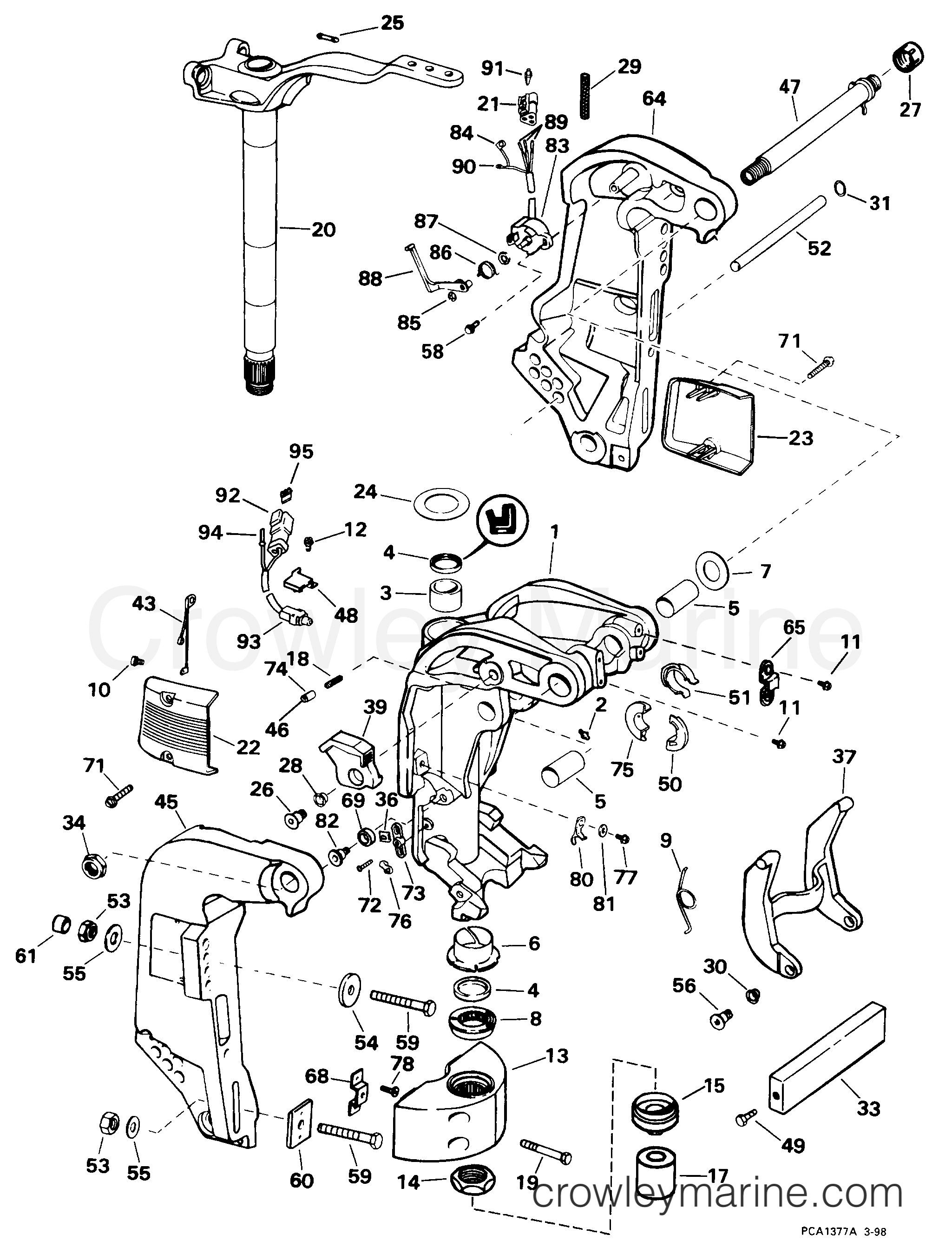 1998 Outboard 150 - J150FCXECR - MIDSECTION