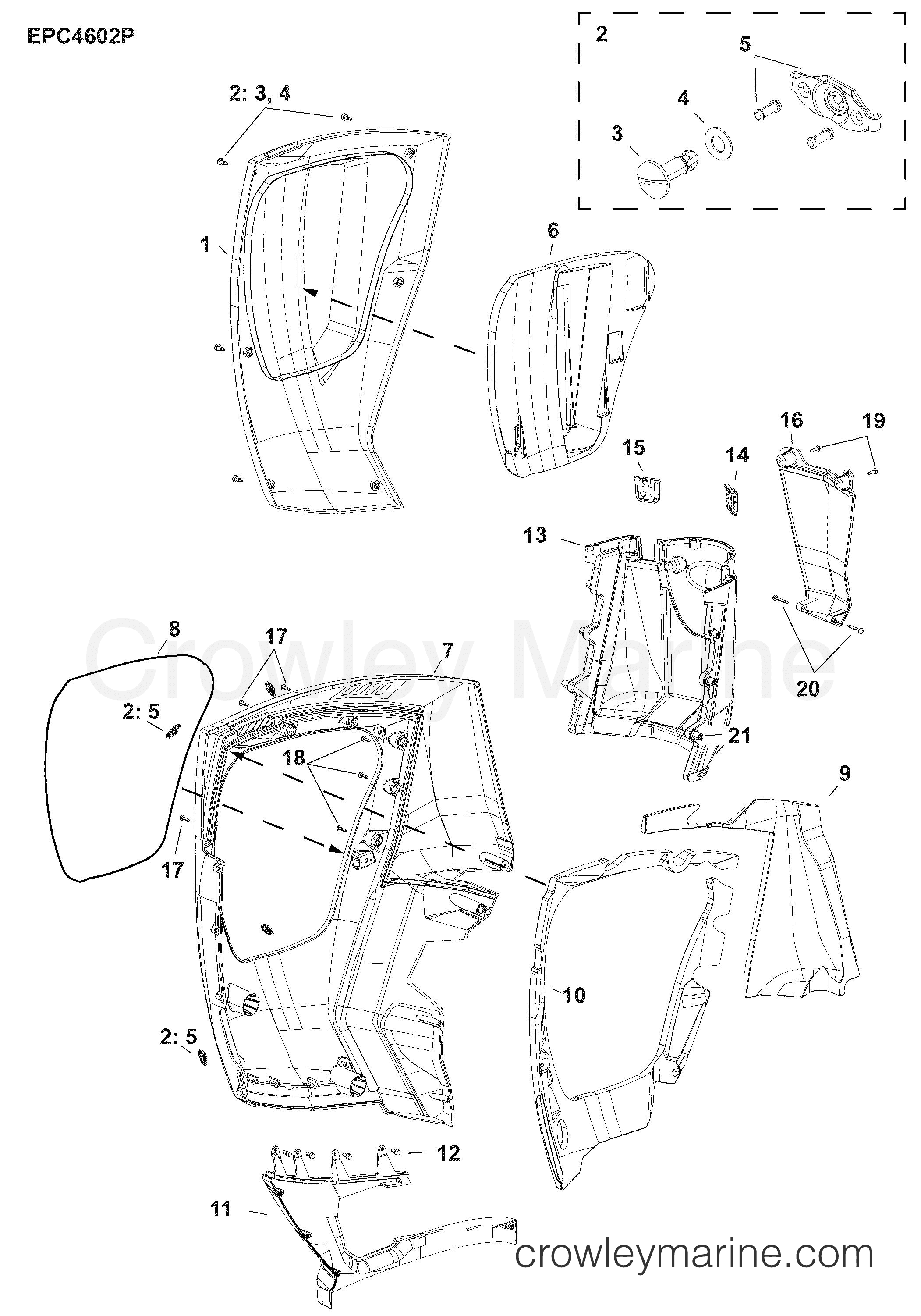 AB Outboard 300 - 3.4L - E300LUABA - ENGINE COVERS (PORT & FRONT)