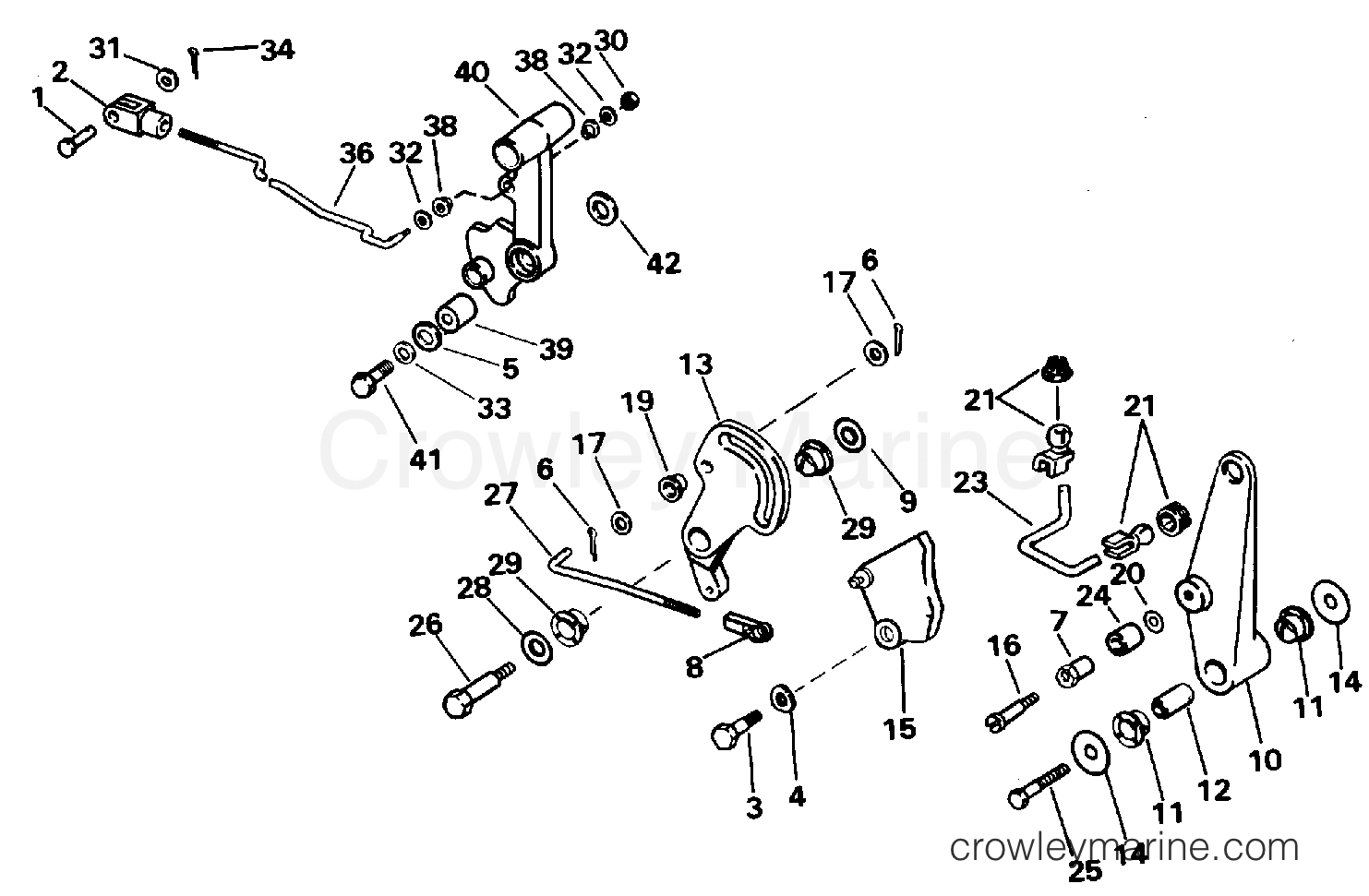 1995 Outboard 60 - J60TTLEOC - SHIFT & THROTTLE LINKAGE