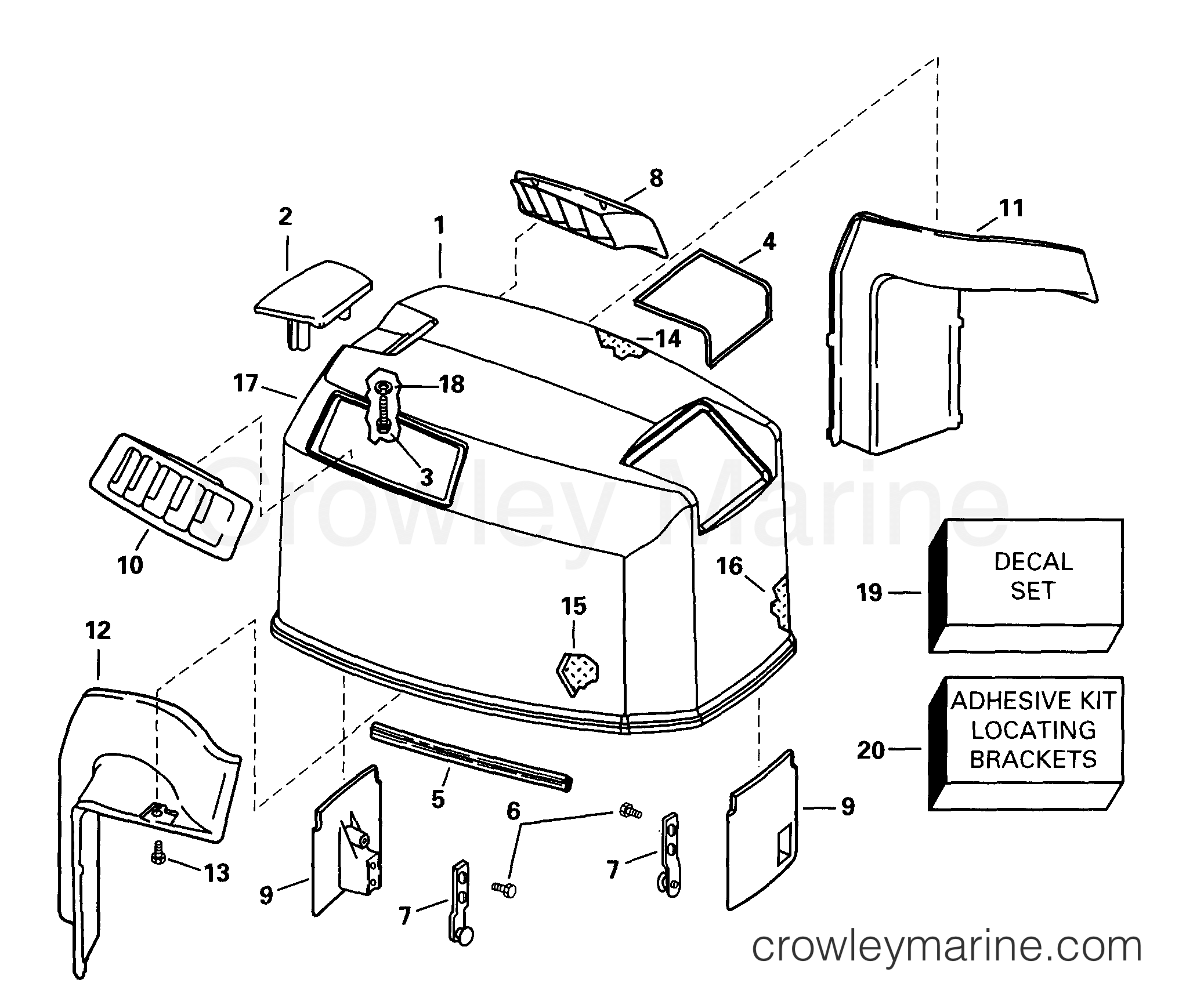 1999 Outboard 105 - J105WRYEES - ENGINE COVER