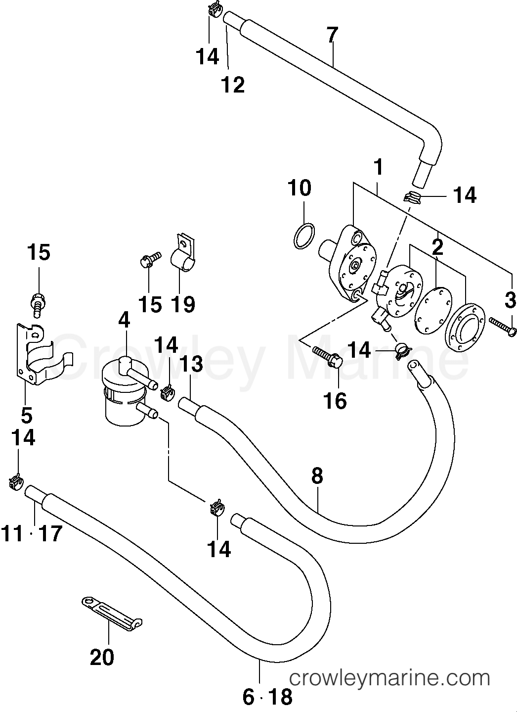 2003 Outboard 40 - J40PL4STC - FUEL PUMP