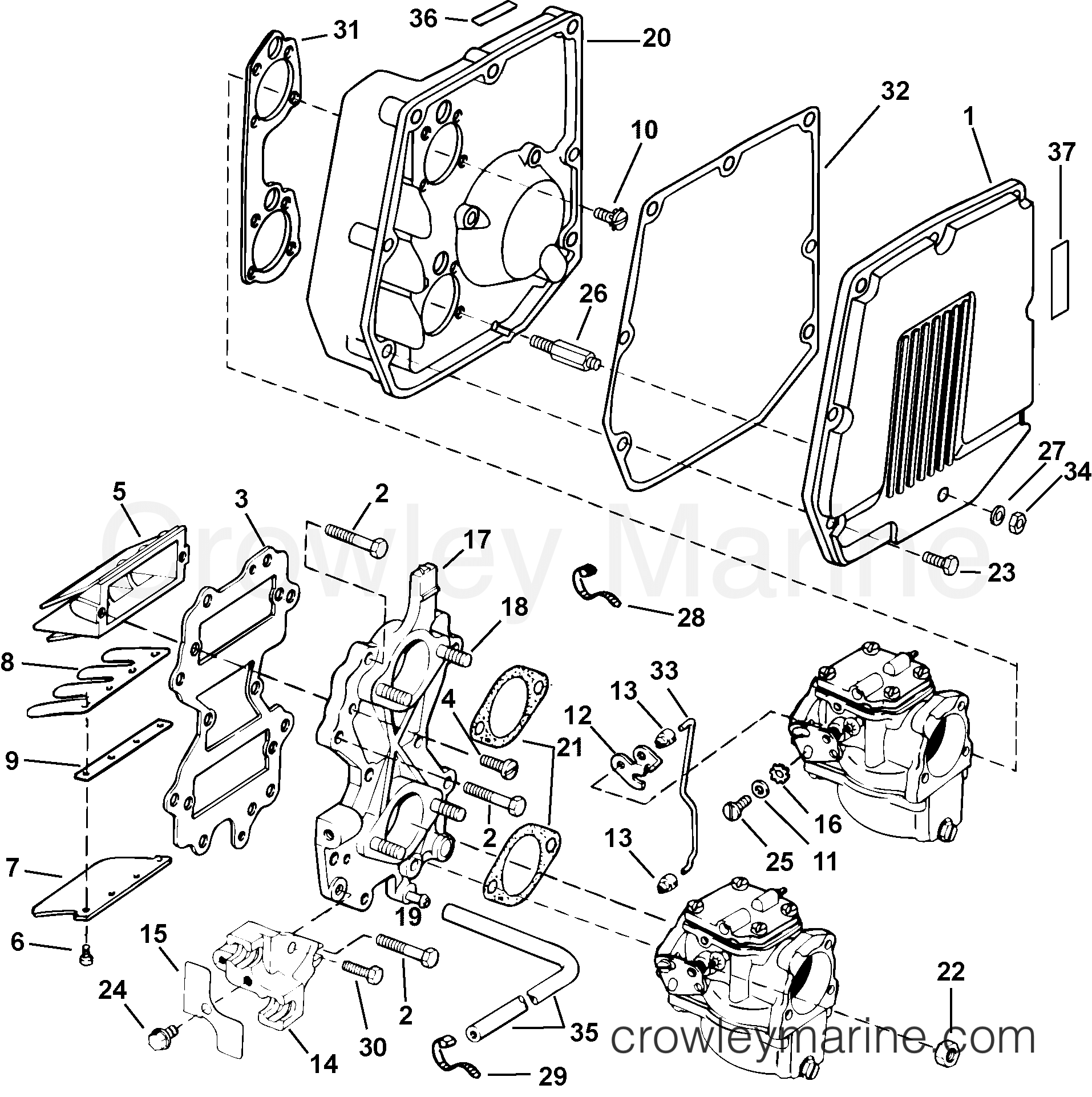 2002 Outboard 40 - J40PLSNF - INTAKE MANIFOLD