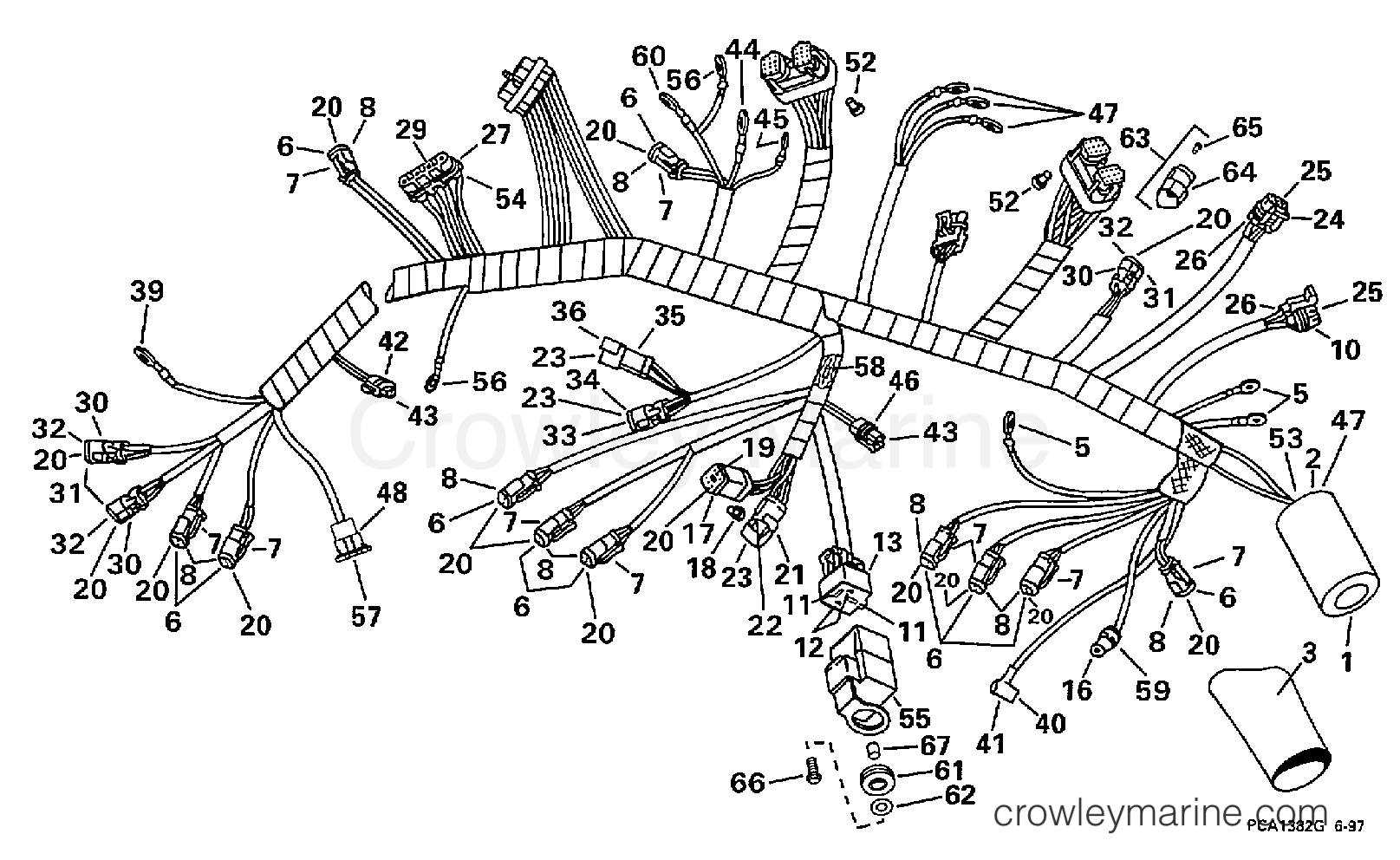 1998 Outboard 175 - J175FCXECS - MOTOR CABLE ASSEMBLY