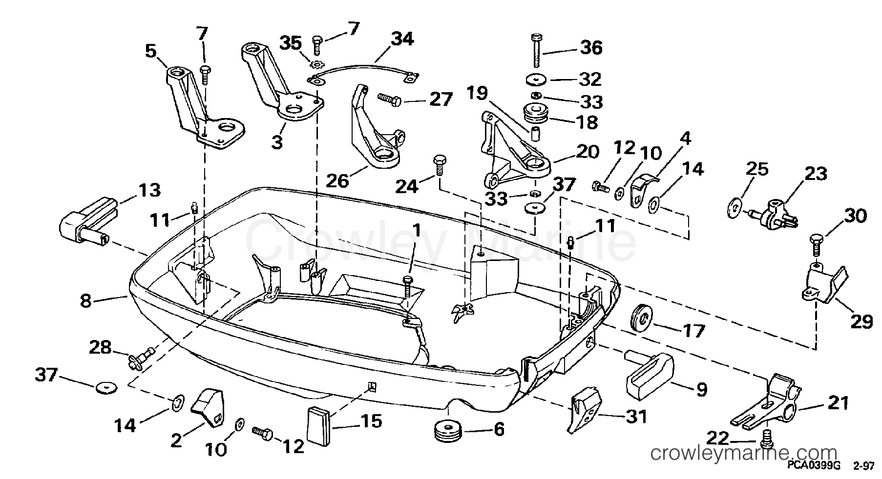 1997 Outboard 65 - SJ65WMLZ2 - LOWER ENGINE COVER