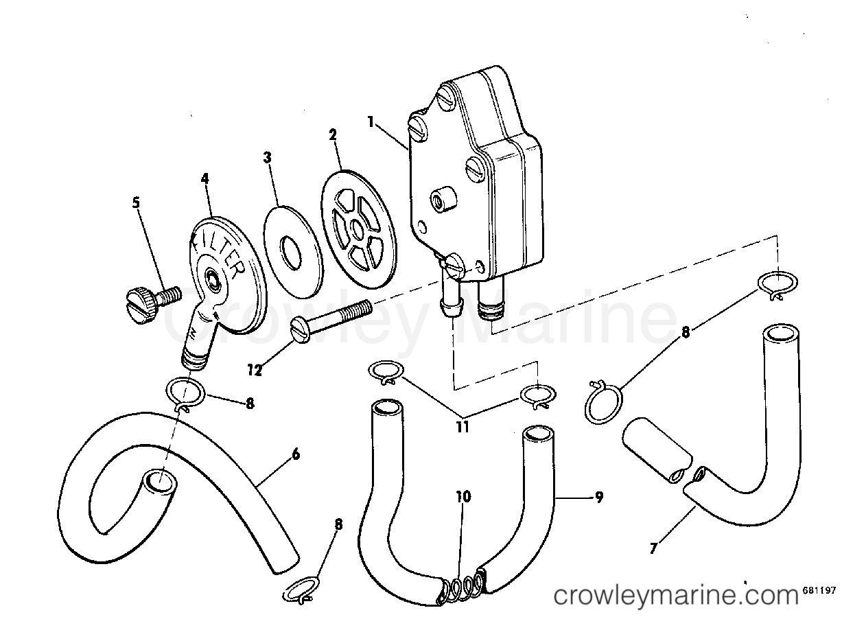 1969 Evinrude Outboards 55 - 55972A - FUEL PUMP GROUP section