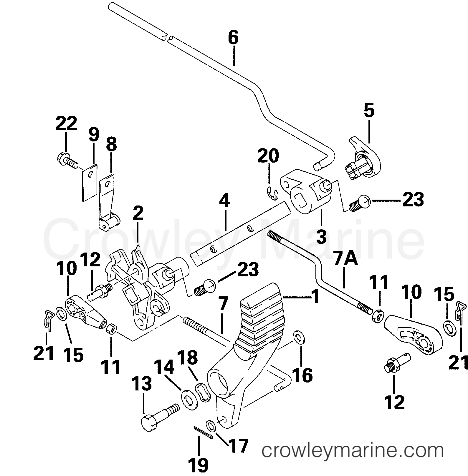 2001 Outboard 30 - E30RL4SIC - SHIFT HANDLE & LEVER