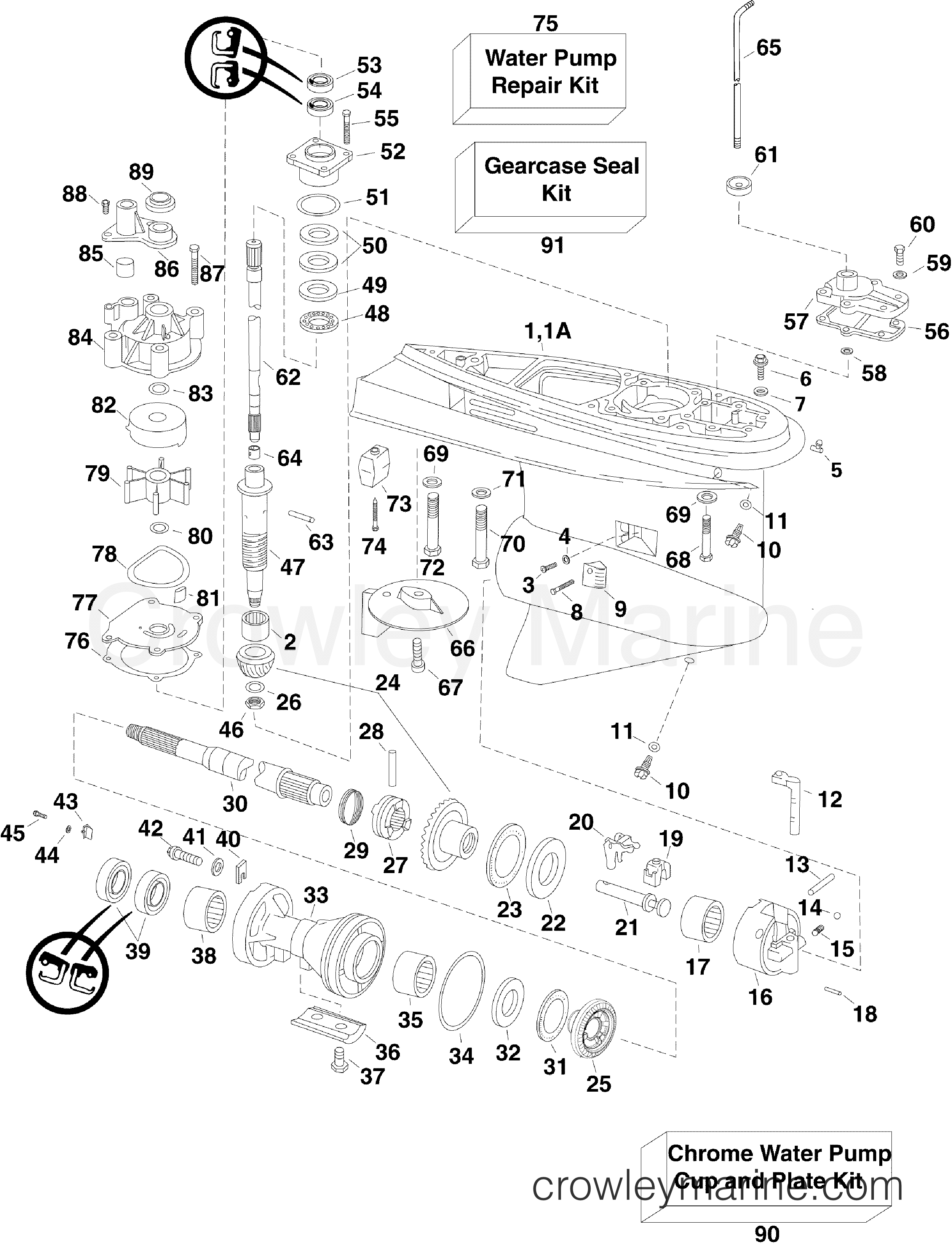 2007 Outboard 150 - E150DPLSUF - GEARCASE - PL, SL MODELS