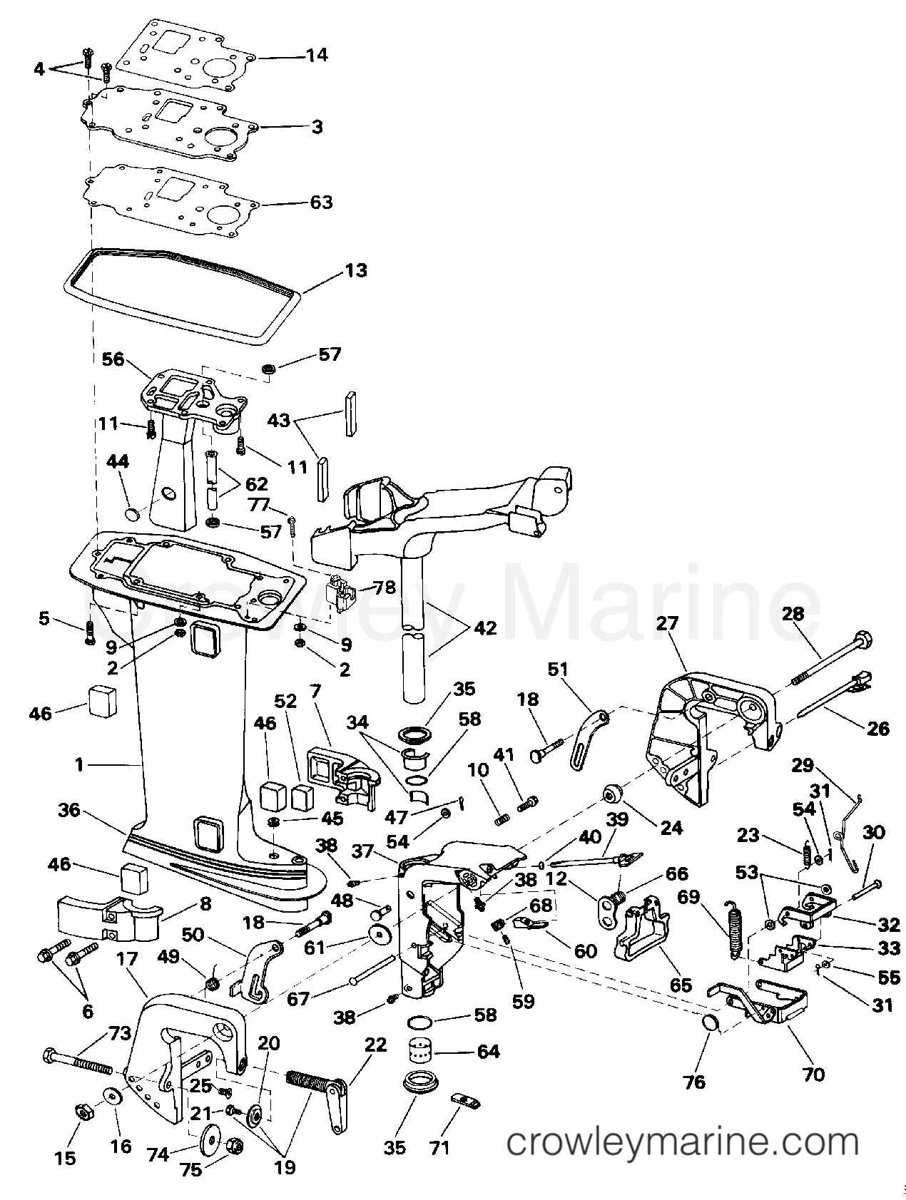 1991 Outboard 6 - J6SLEIA - MIDSECTION