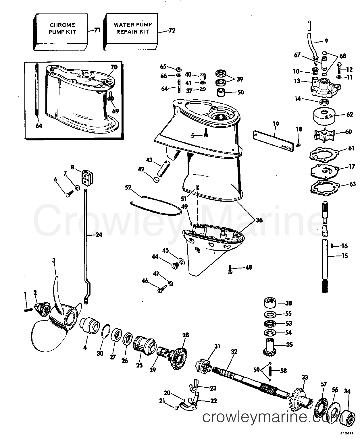 1981 Outboard 25 - J25TECIM - GEARCASE