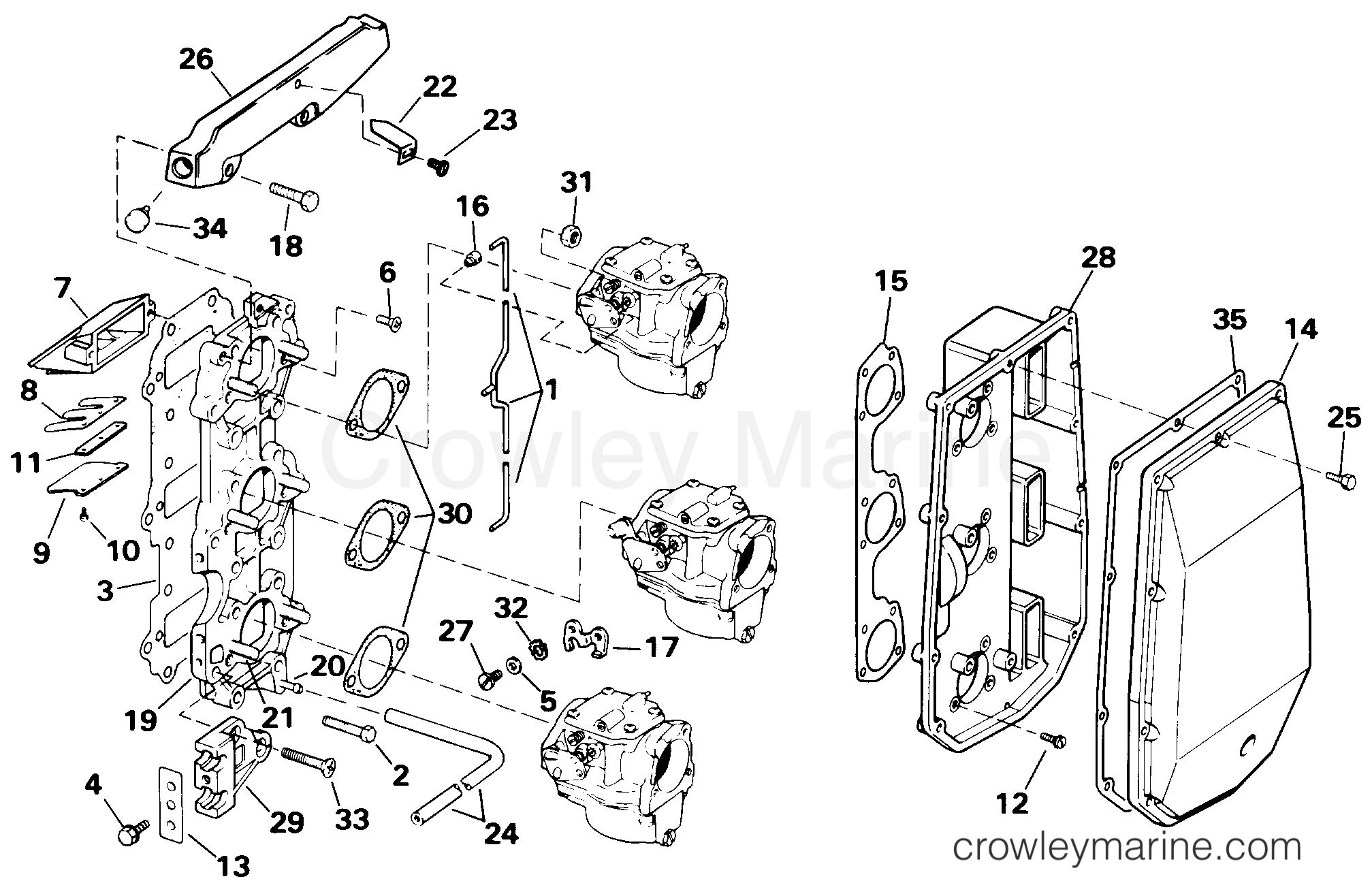 1998 Outboard 50 - J50DTLECA - INTAKE MANIFOLD