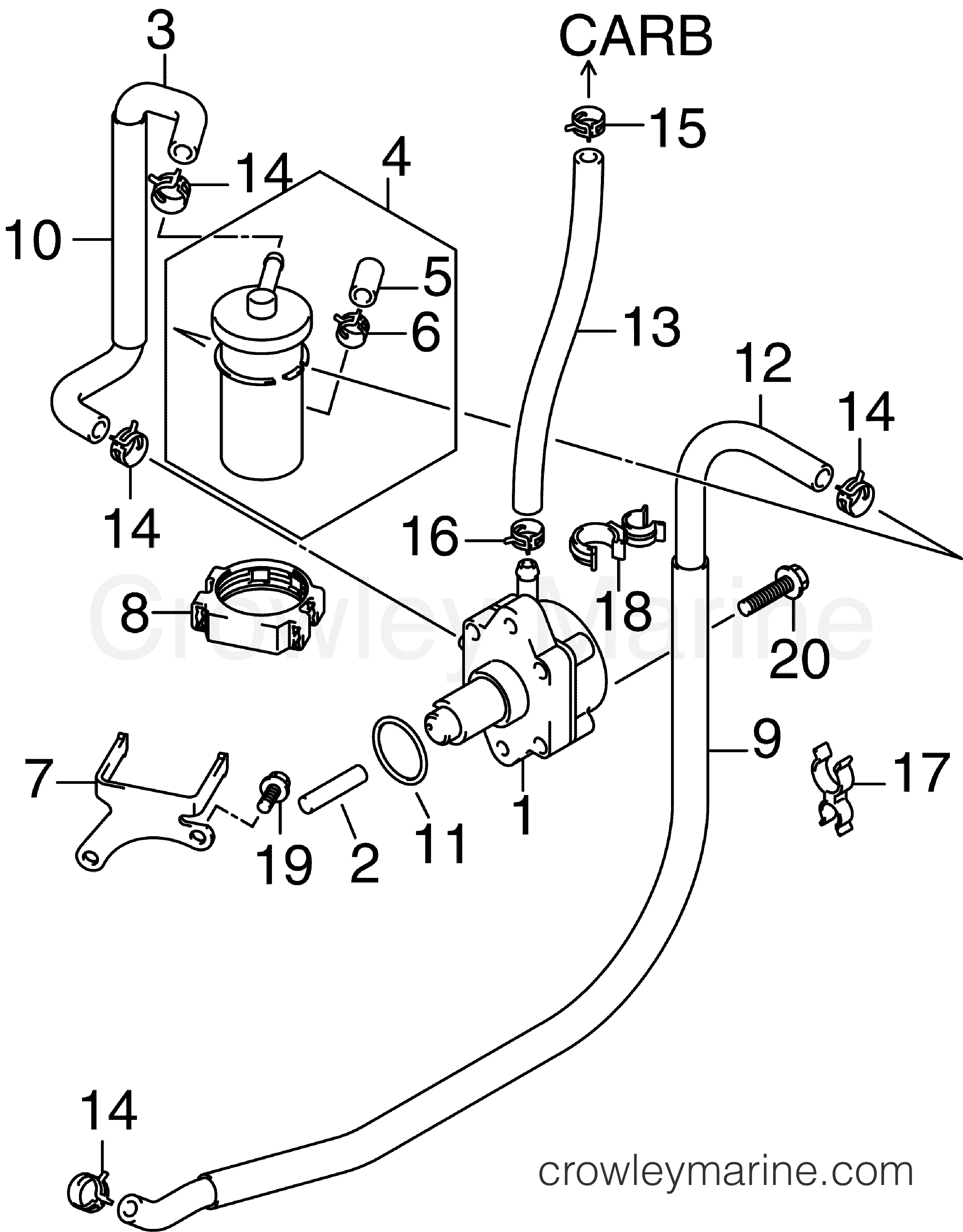 2006 Outboard 25 - J25E4SDC - FUEL PUMP