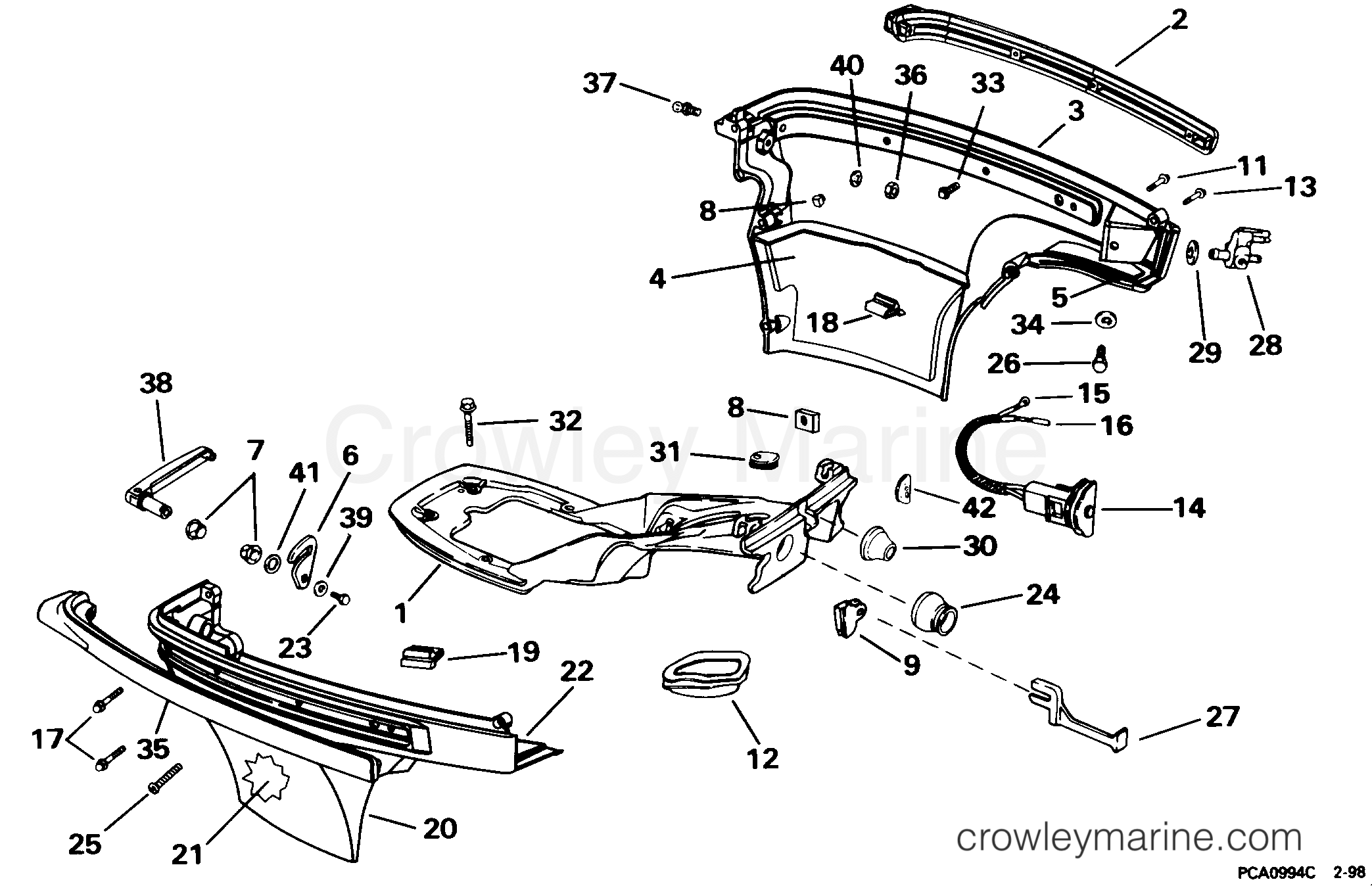1998 Outboard 10 - SE10RPLY - LOWER ENGINE COVER