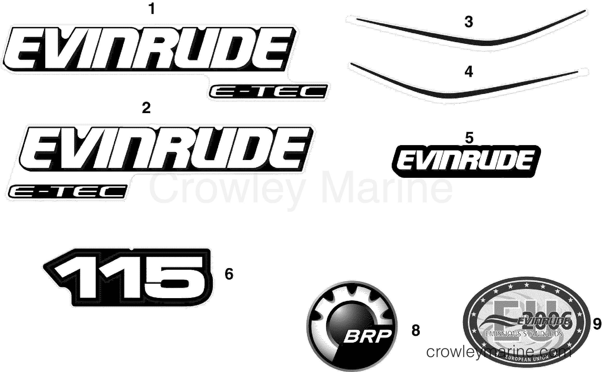 2007 Outboard 115 - E115DPLSUC - DECALS