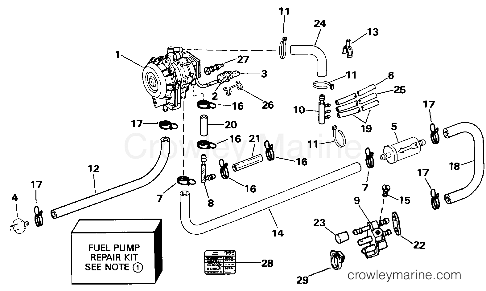 1995 Outboard 40 - J40TTLEOD - FUEL PUMP
