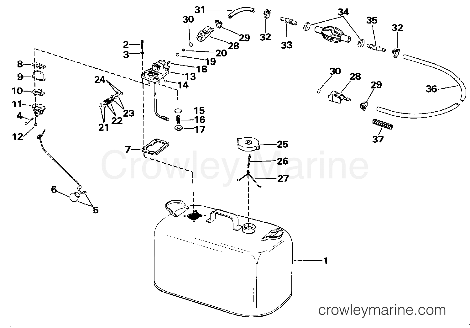 1990 Outboard 30 - E30RLESS - FUEL TANK