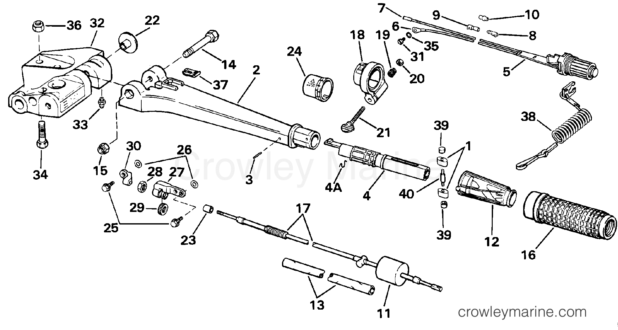 1987 Outboard 45 - J45RCLCUC - STEERING HANDLE