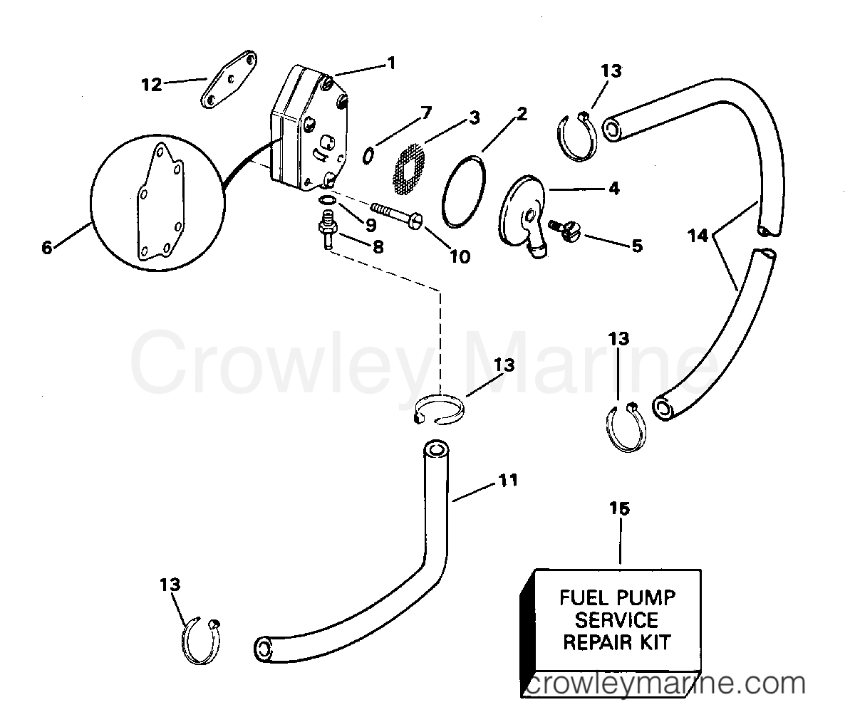 1996 Outboard 9.9 - J10REDD - FUEL PUMP