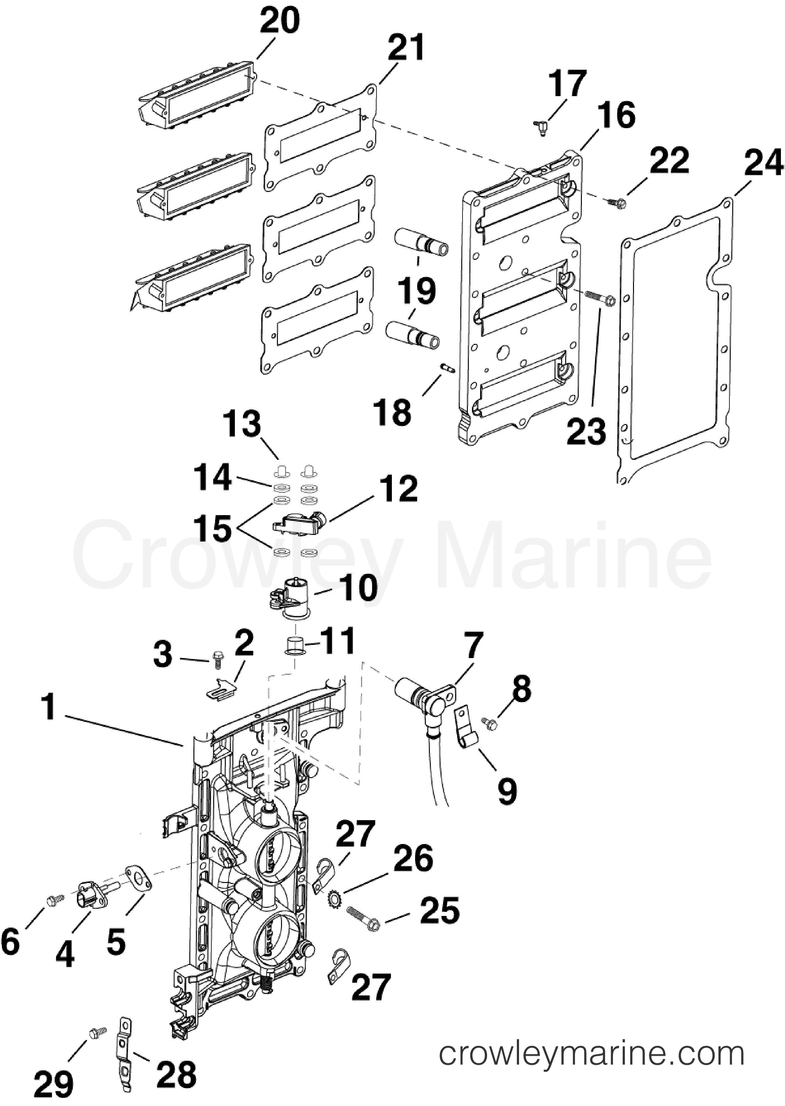 AB Outboard 75 - E75DPLABB - INTAKE MANIFOLD ASSEMBLY