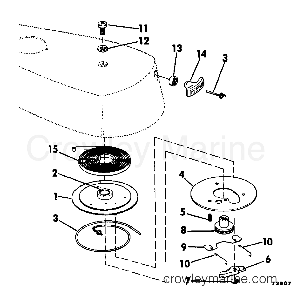 1979 Outboard 2 - 2R79A - REWIND STARTER