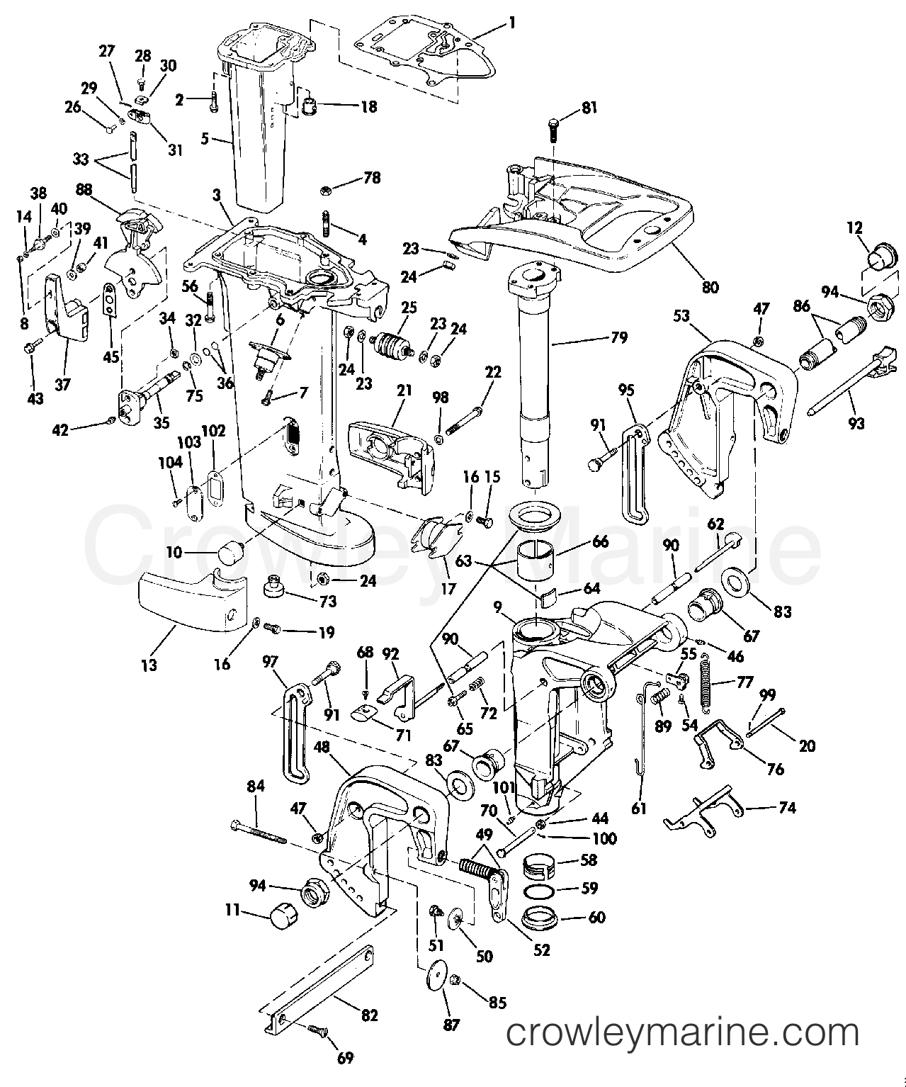 1990 Outboard 28 - E28ESLESM - MIDSECTION