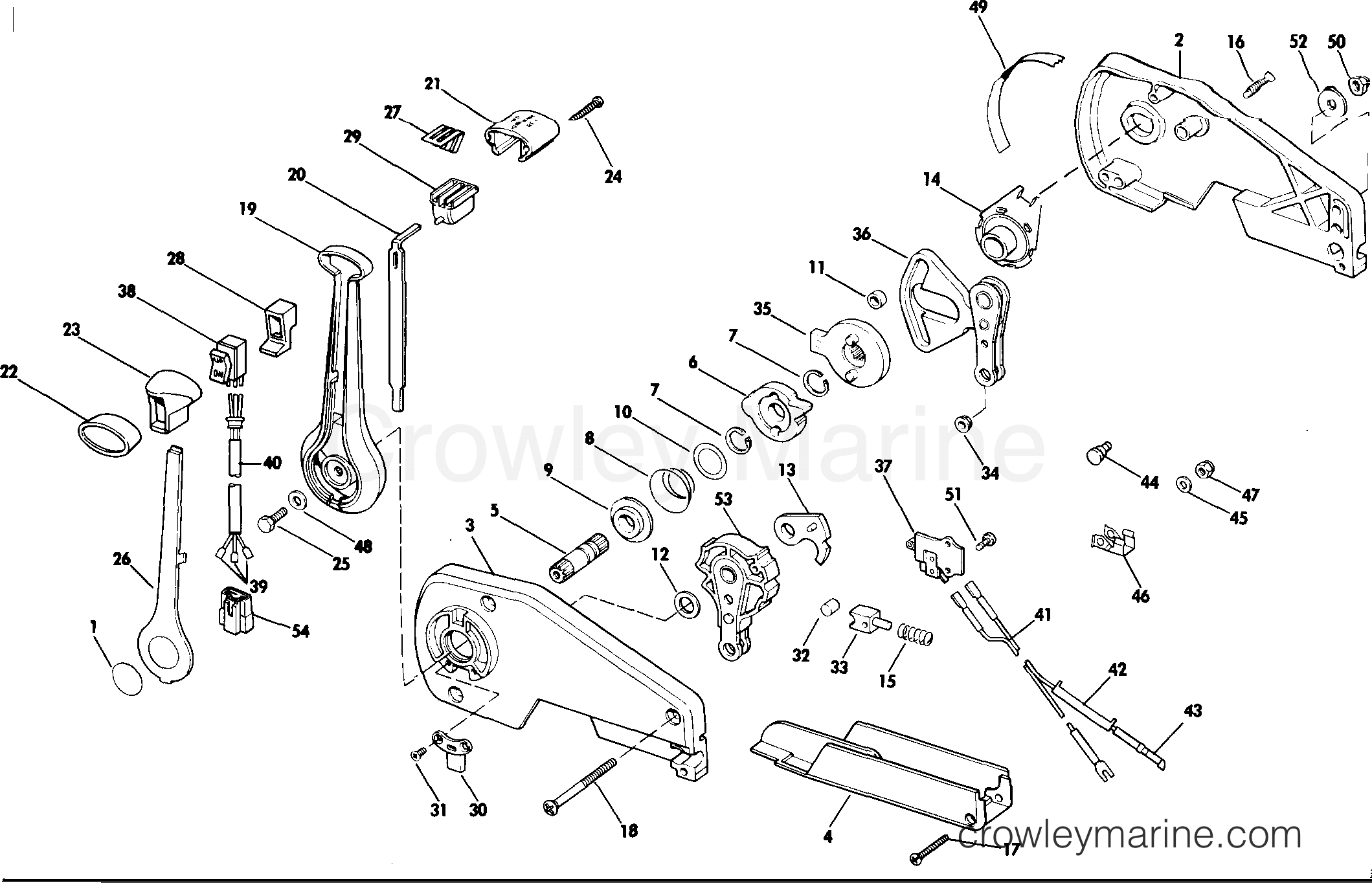 1985 Rigging Accessories - Remote Controls - REMOTE CONTROL ASSEMBLY - SINGLE LEVER