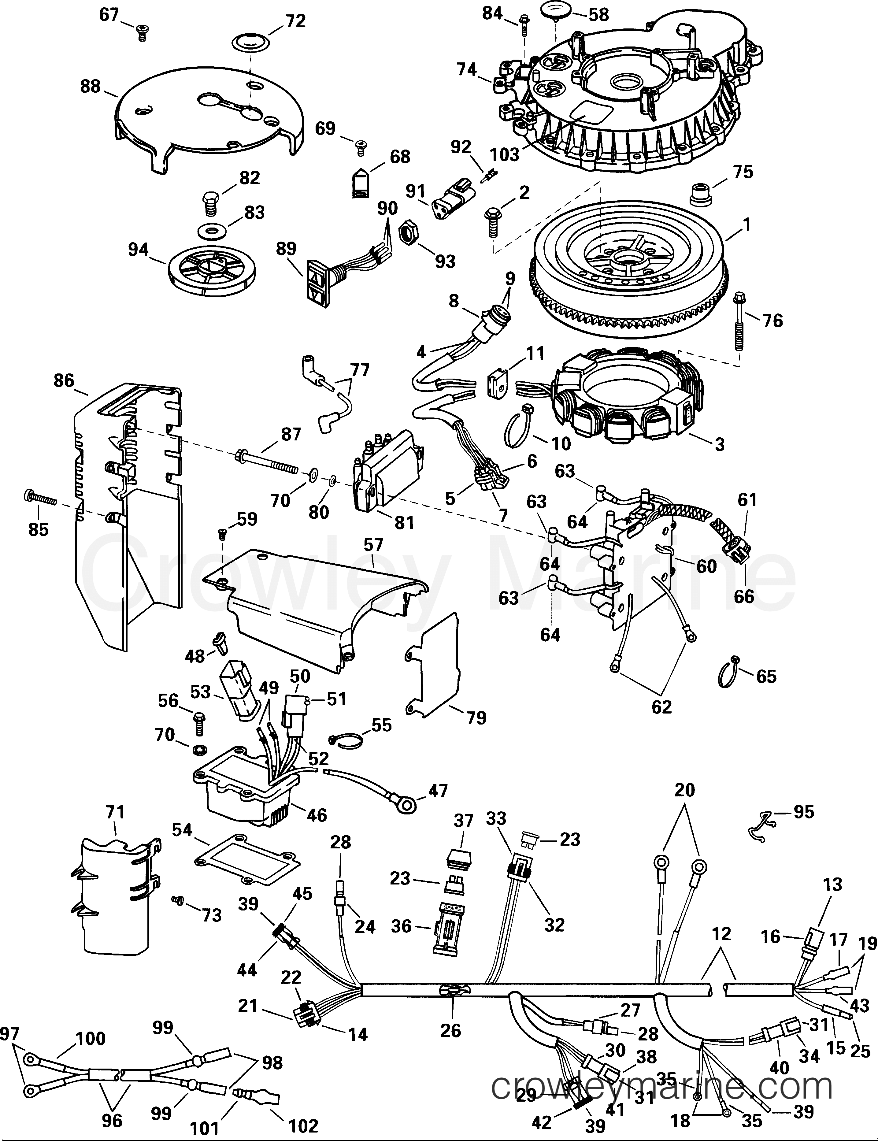 2001 Outboard 100 - J100WPLSIF - IGNITION SYSTEM