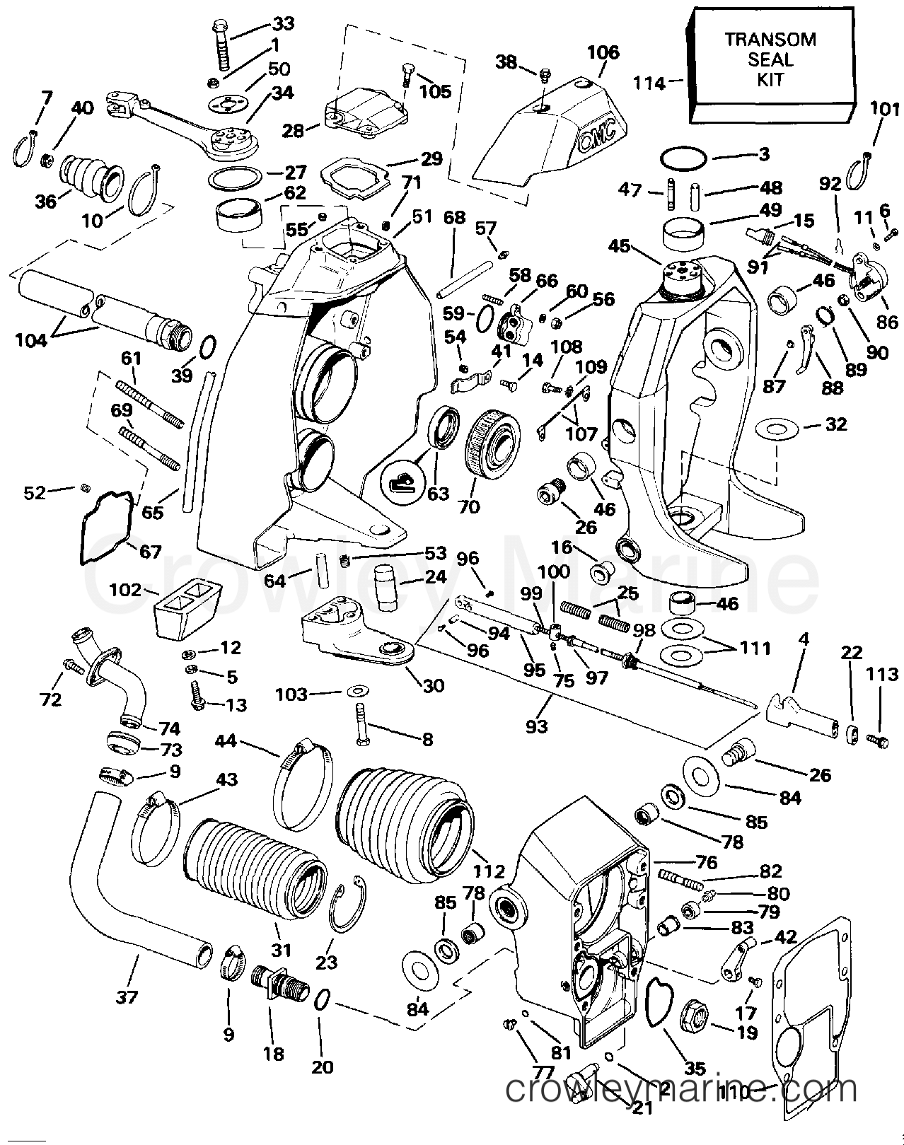 1993 Stern Drive 5.8 - 58FAPLJVB - TRANSOM MOUNT