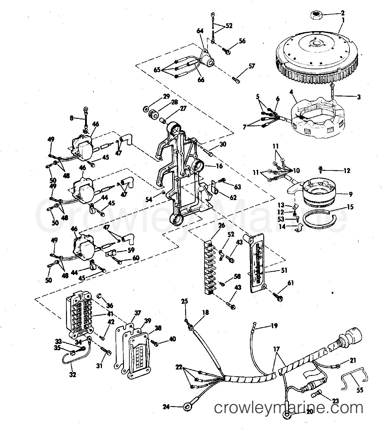 1976 Outboard 70 - 70673D - IGNITION SYSTEM