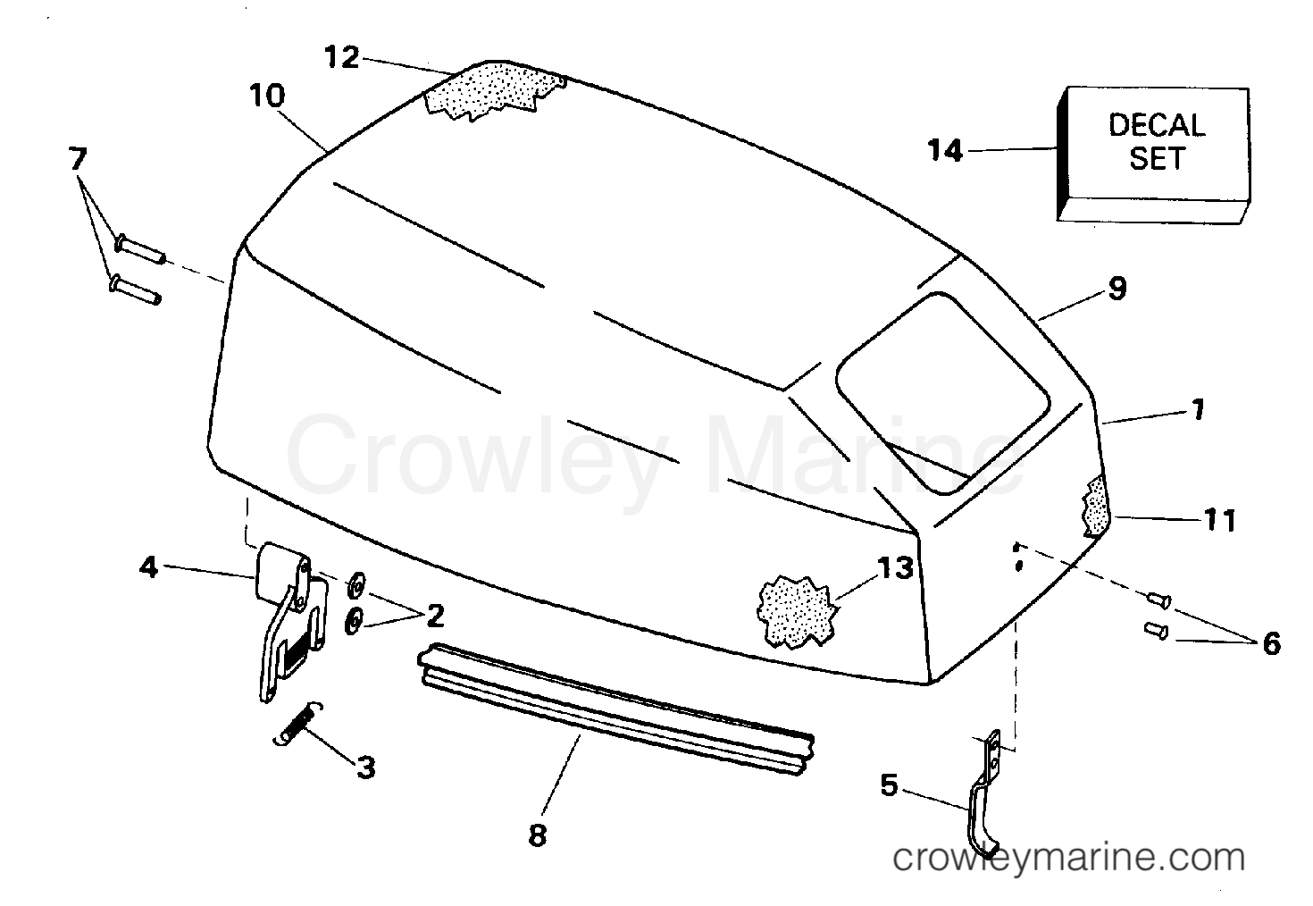 1996 Outboard 15 - SJ15RPG - ENGINE COVER - JOHNSON