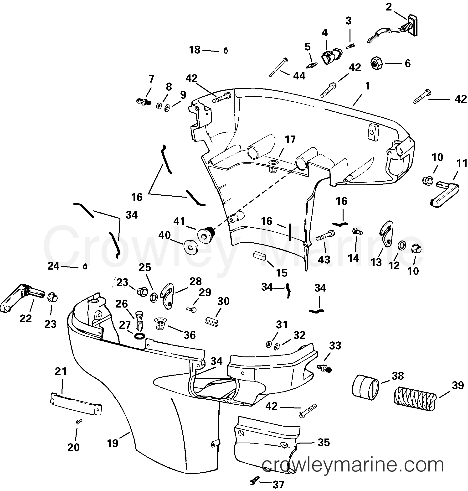2003 Outboard 75 - E75FPLSTA - LOWER ENGINE COVER