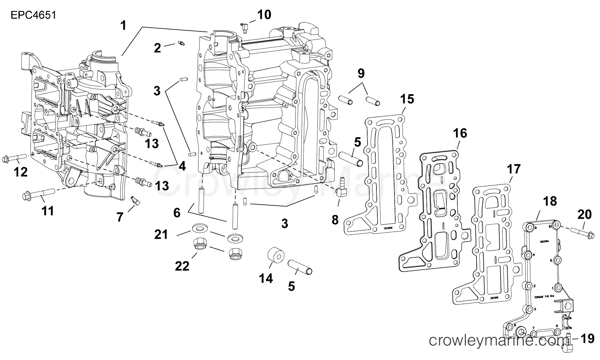 AB Outboard 30 - MFE - E30MALABB - CYLINDER & CRANKCASE