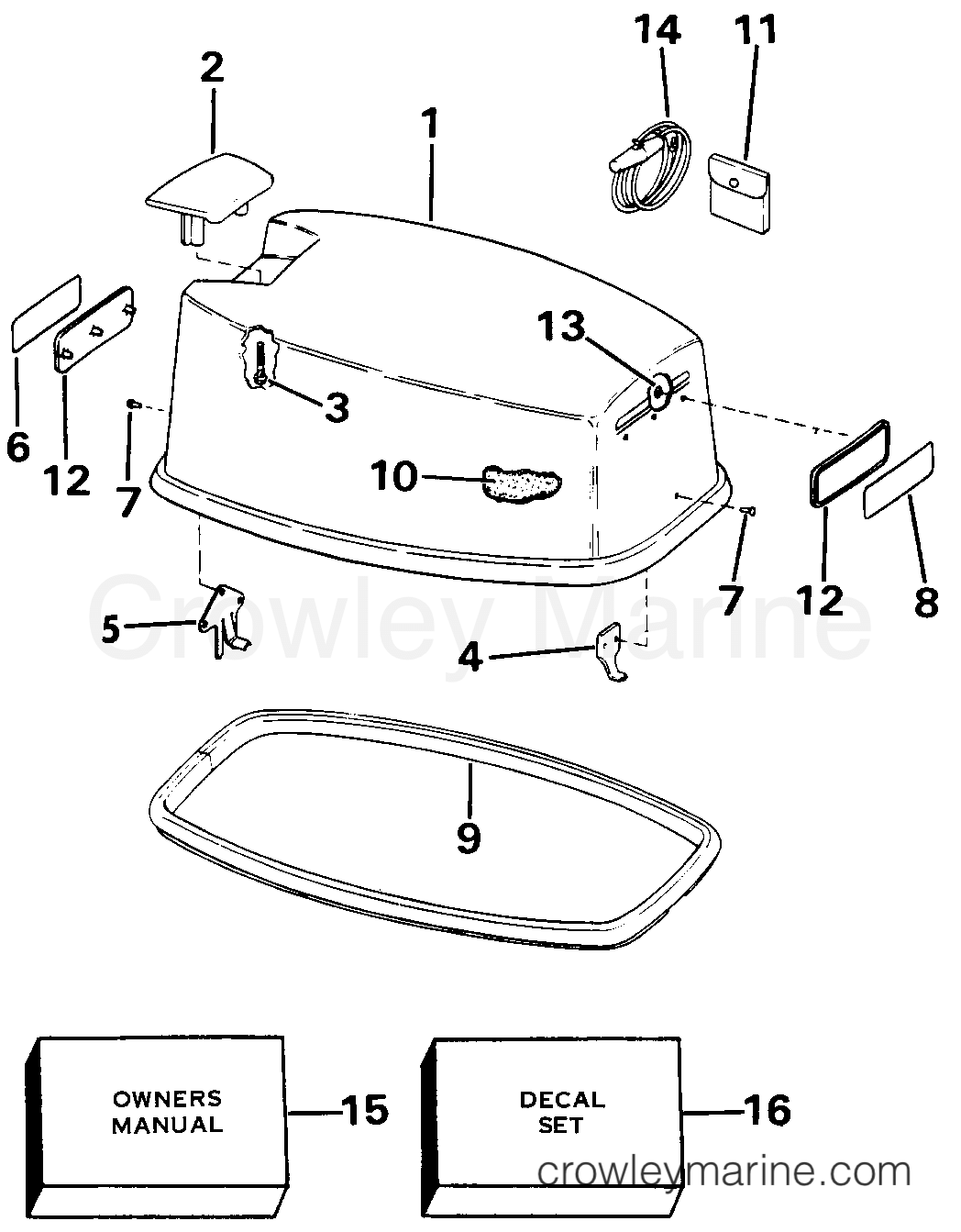1985 Outboard 30 - J30ECOA - ENGINE COVER - JOHNSON