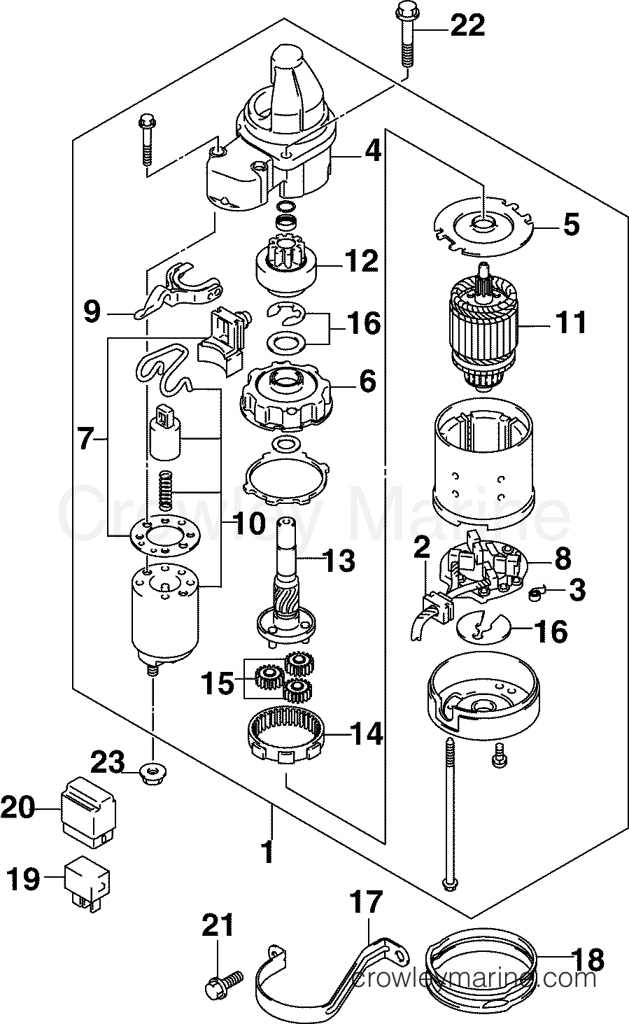 STARTER MOTOR 2006 Outboard 10 J10EL4SDA Crowley Marine