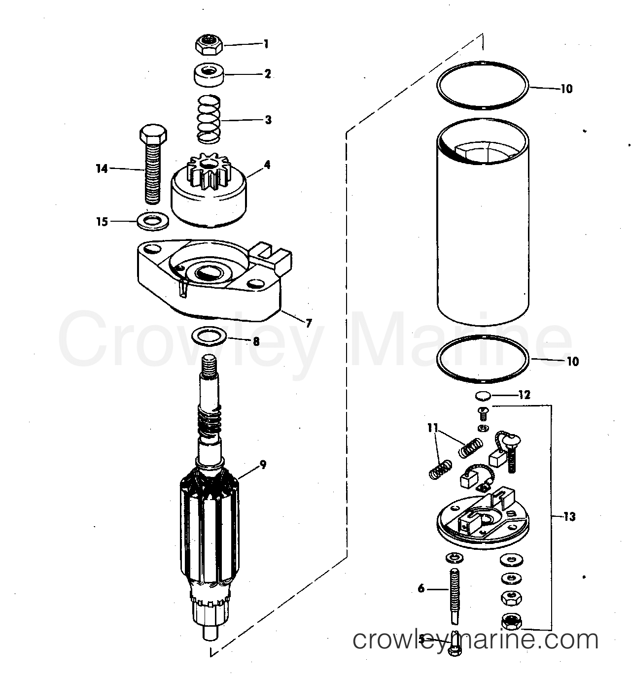 1976 Outboard 15 - 15E76A - STARTER MOTOR