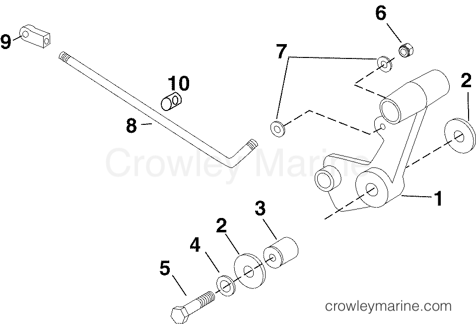 2004 Outboard 40 - E40DRLSRC - SHIFT LEVER & LINKAGE (DR MODEL)