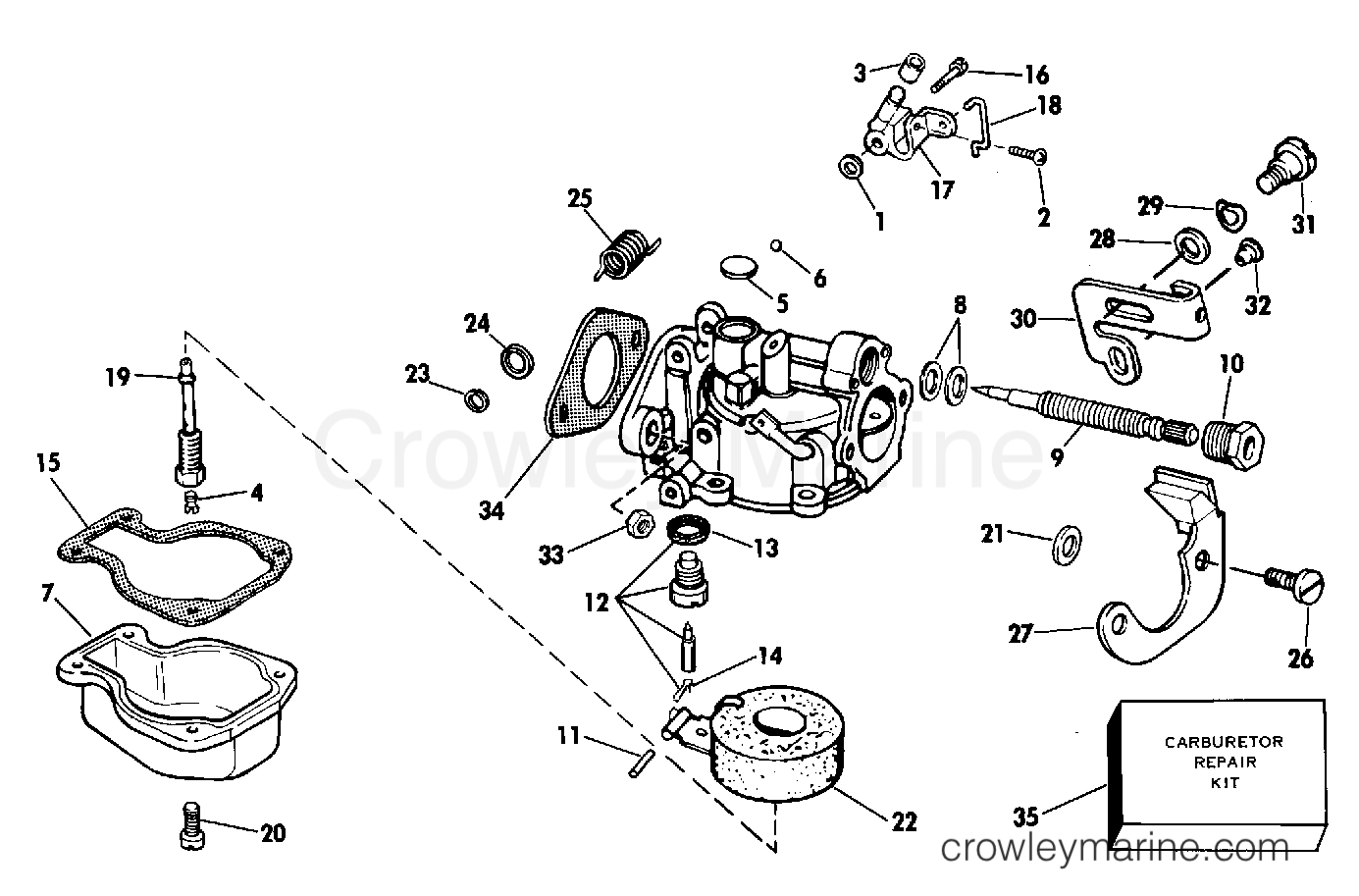 1980 Outboard 4 - J4RLCSS - CARBURETOR